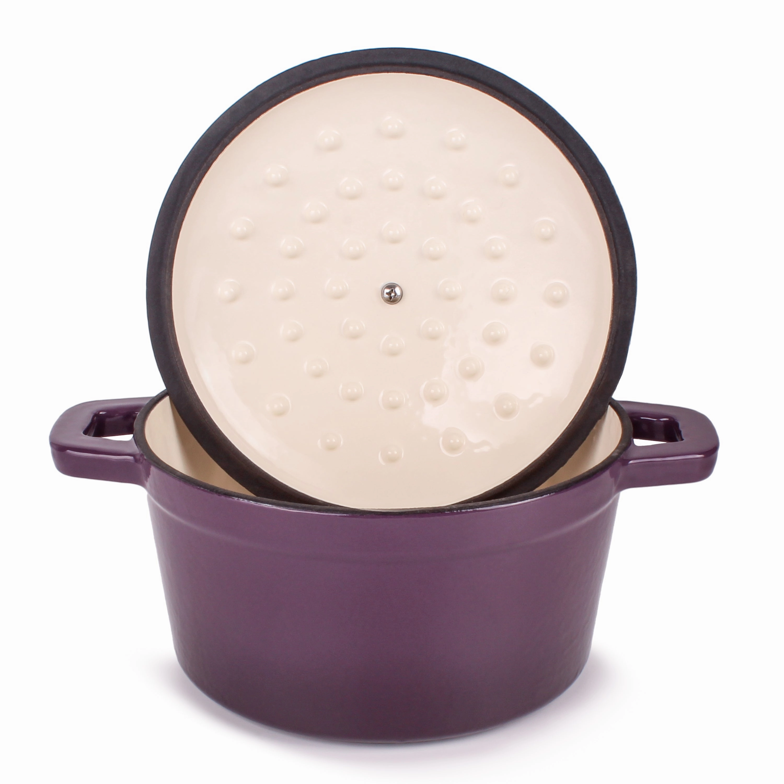 BergHOFF Neo Cast Iron 7qt. Round Dutch Oven 11" with Lid, Purple