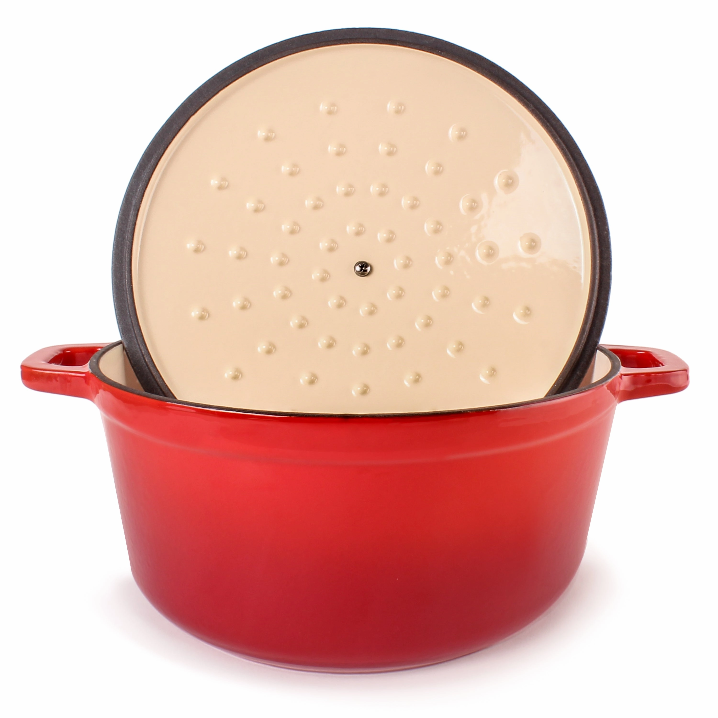 BergHOFF Neo Cast Iron 7qt. Round Dutch Oven 11" with Lid, Red
