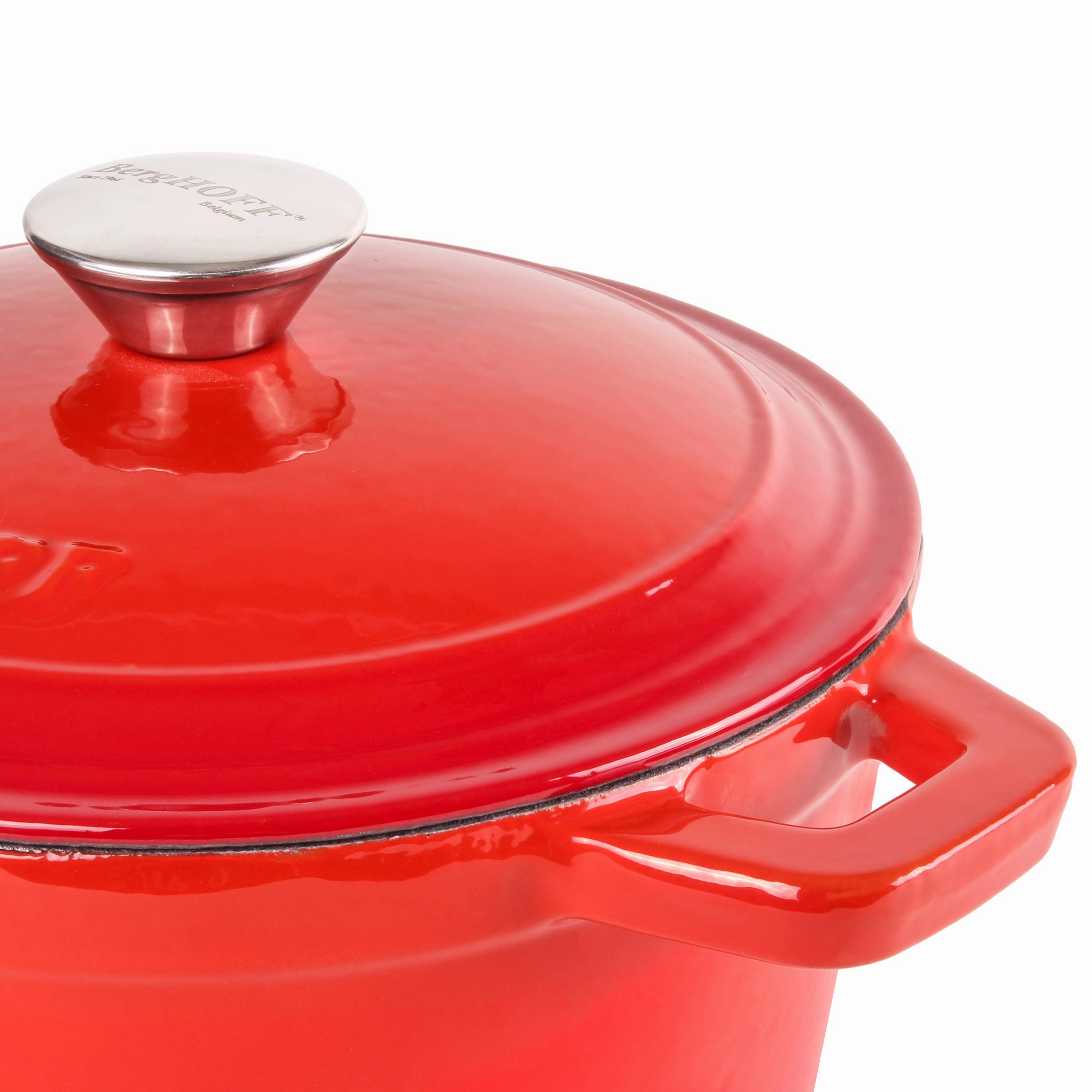 BergHOFF Neo Cast Iron 7qt. Round Dutch Oven 11" with Lid, Red