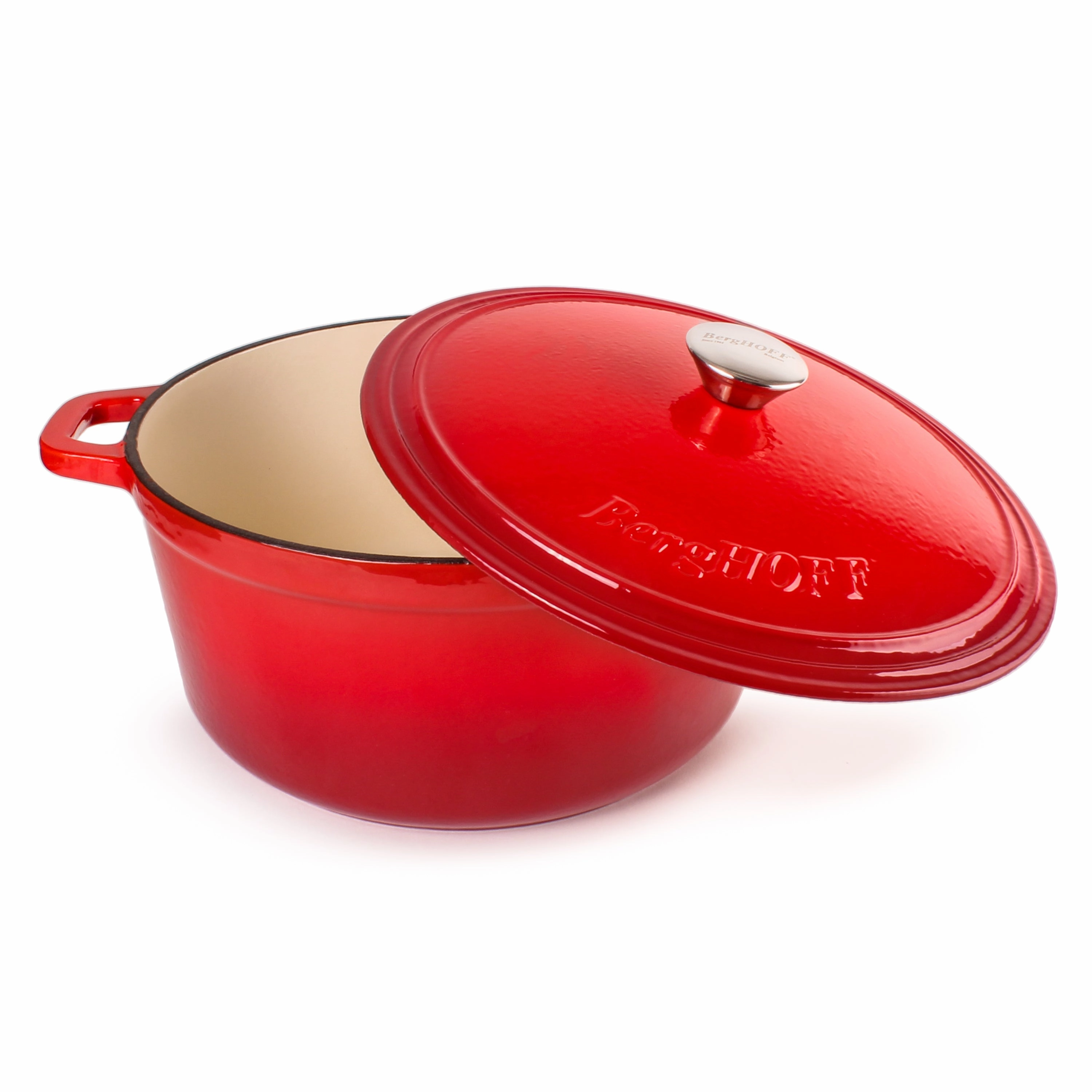 BergHOFF Neo Cast Iron 7qt. Round Dutch Oven 11" with Lid, Red