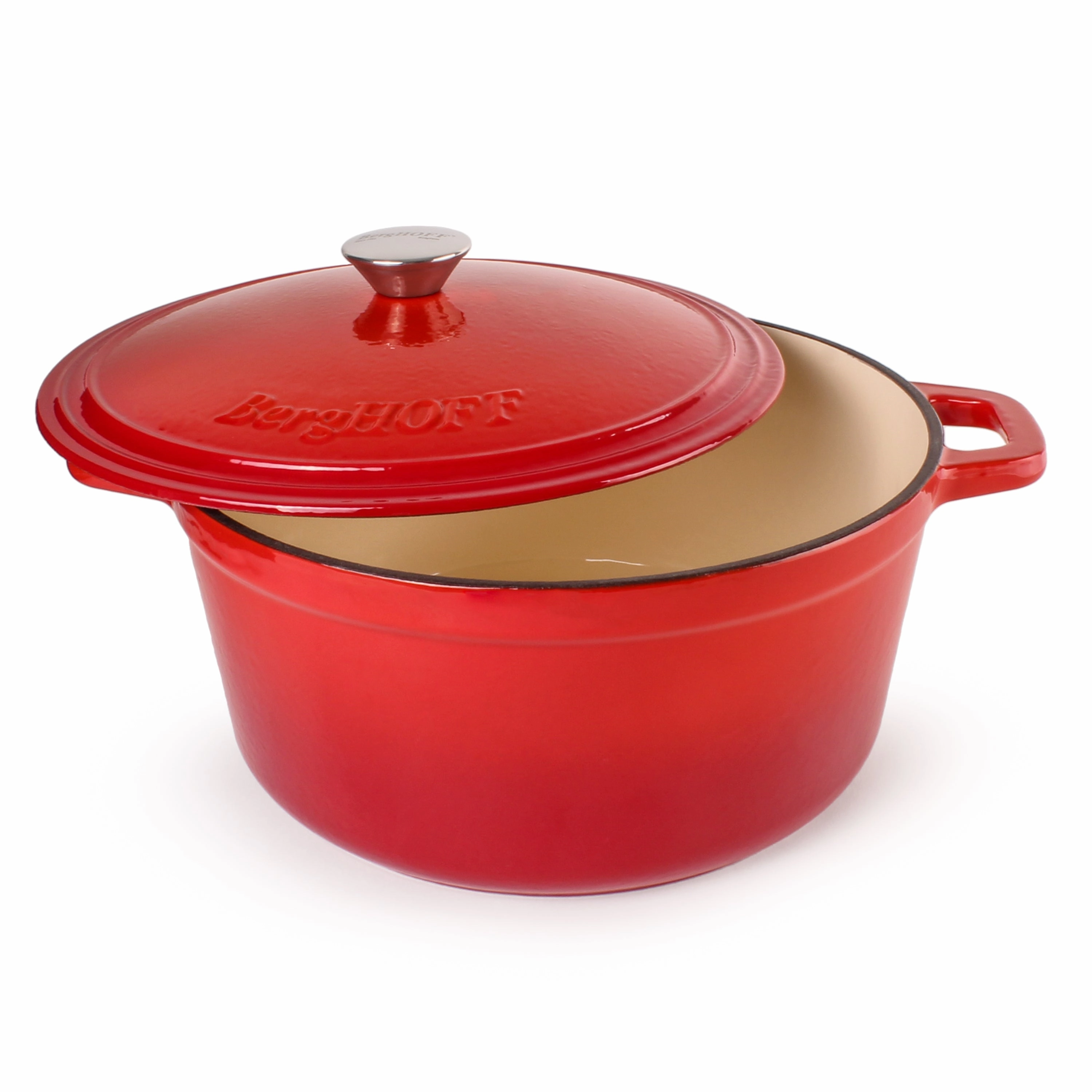 BergHOFF Neo Cast Iron 7qt. Round Dutch Oven 11" with Lid, Red