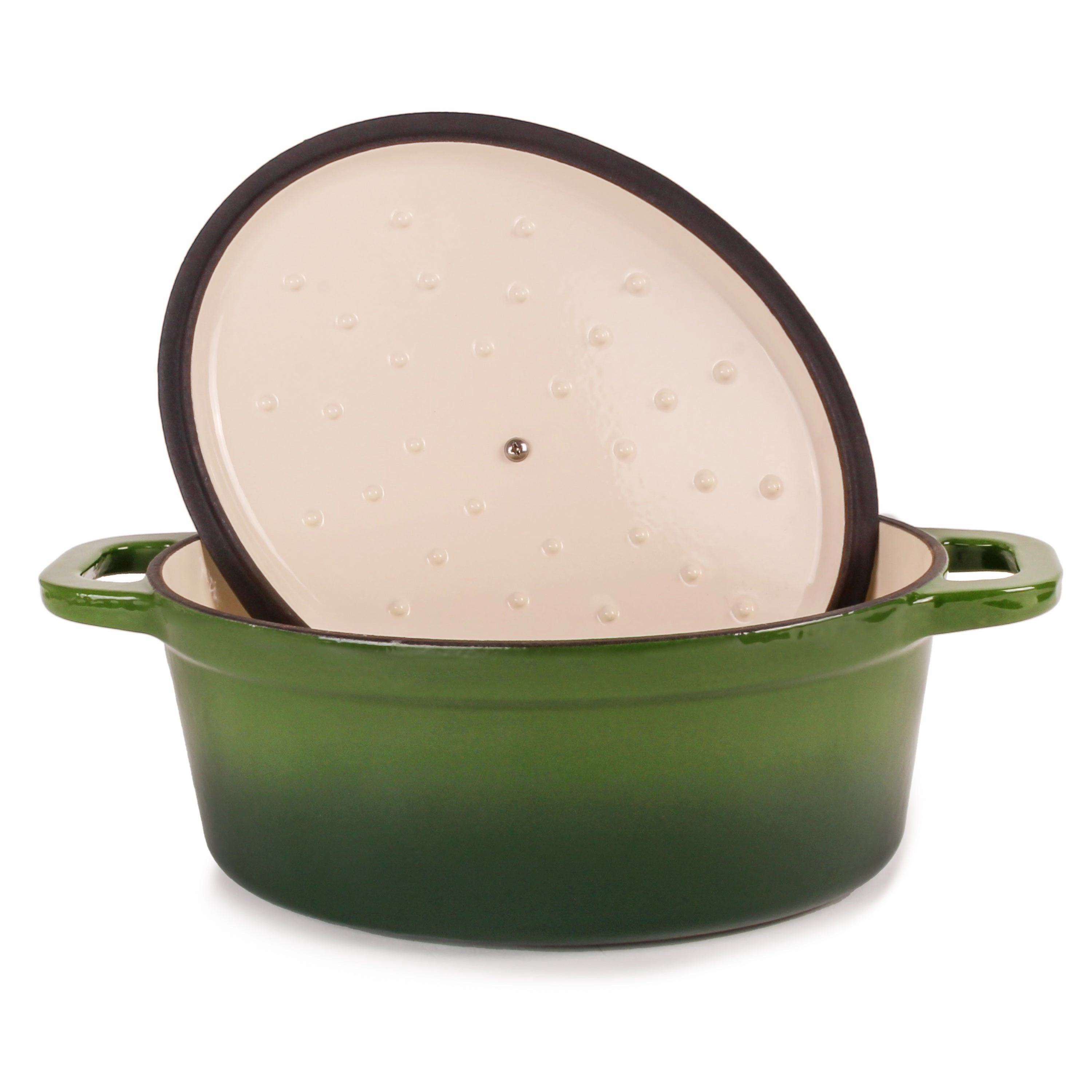 BergHOFF Neo Cast Iron 8qt. Oval Dutch Oven 13" with Lid, Green