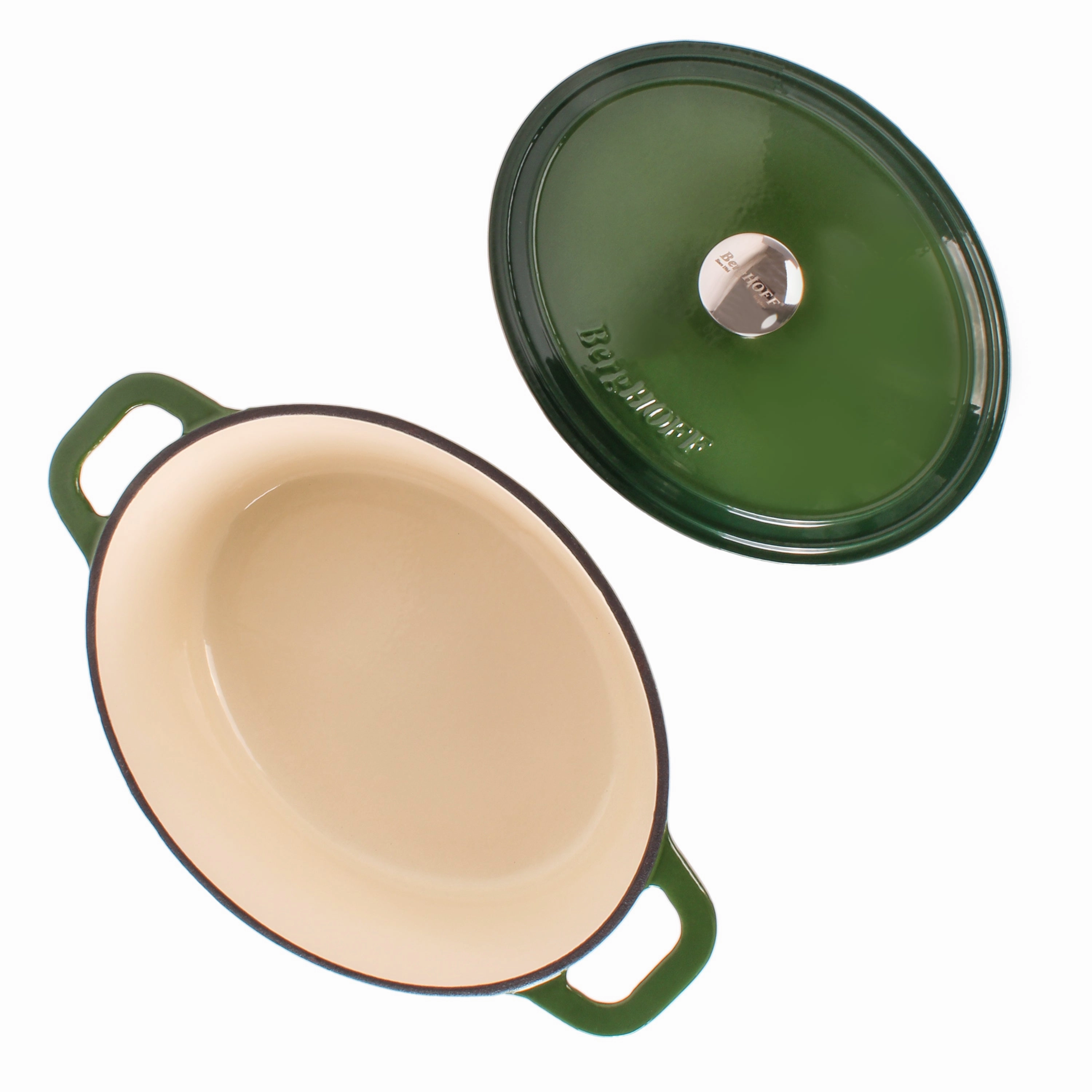 BergHOFF Neo Cast Iron 8qt. Oval Dutch Oven 13" with Lid, Green