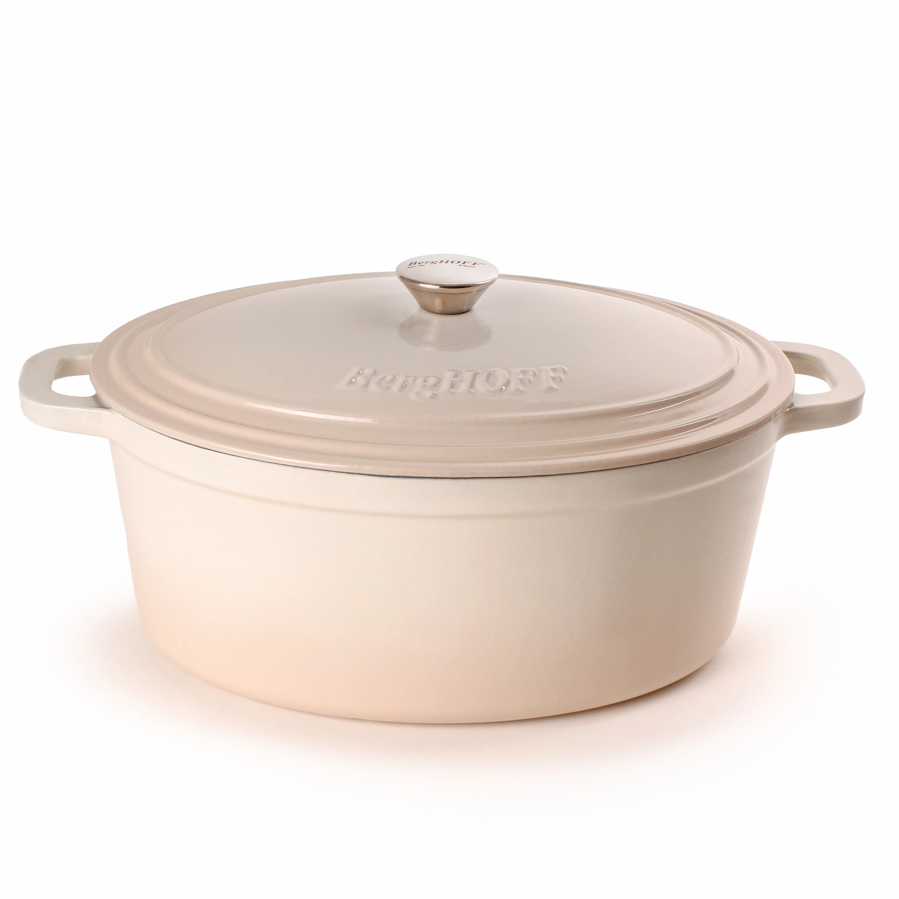 BergHOFF Neo Cast Iron 8qt. Oval Dutch Oven 13" with Lid, Meringue cookware set,cooking pots,kitchen cookware