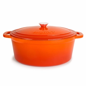 BergHOFF Neo Cast Iron 8qt. Oval Dutch Oven 13" with Lid, Orange cookware set,cooking pots,kitchen cookware
