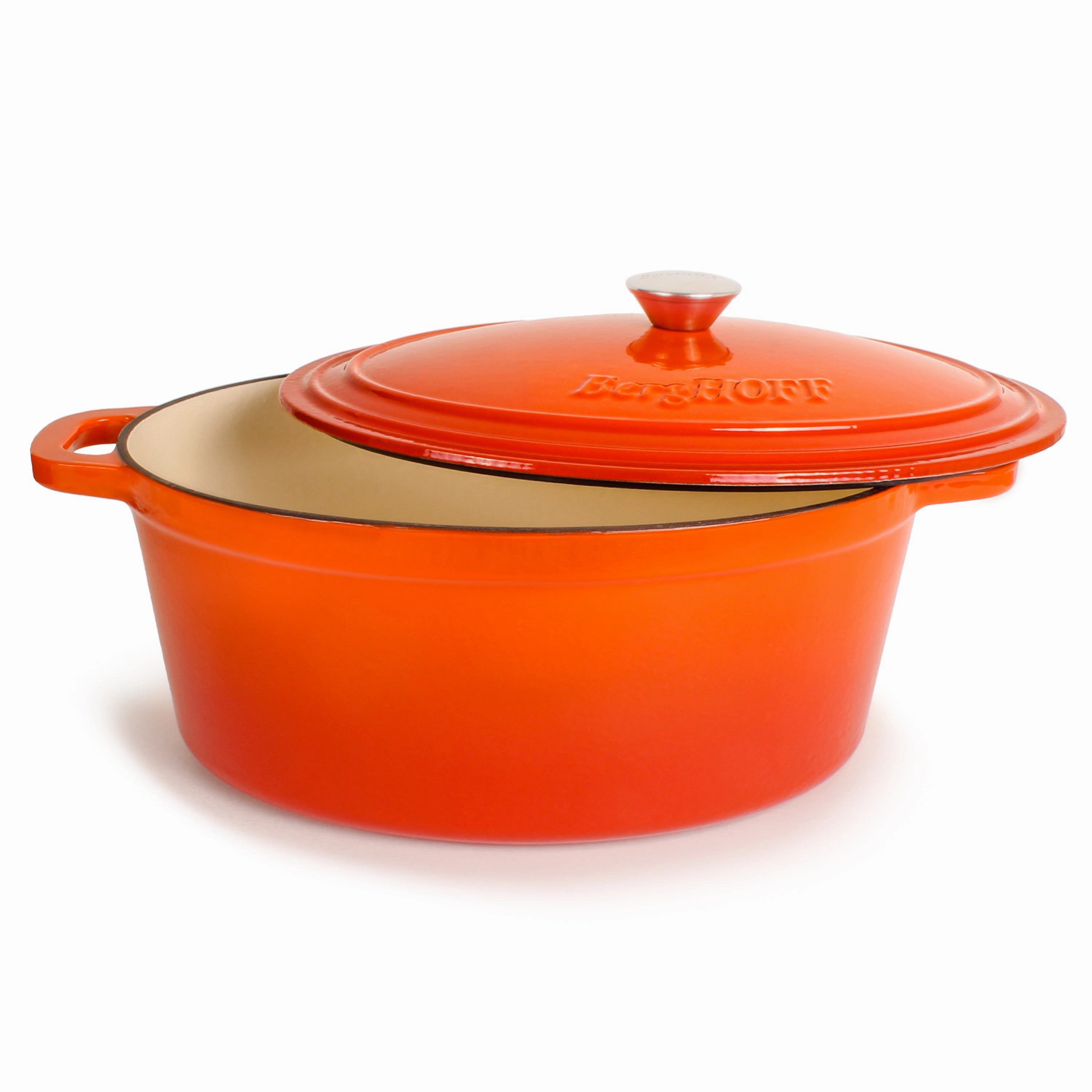 BergHOFF Neo Cast Iron 8qt. Oval Dutch Oven 13" with Lid, Orange