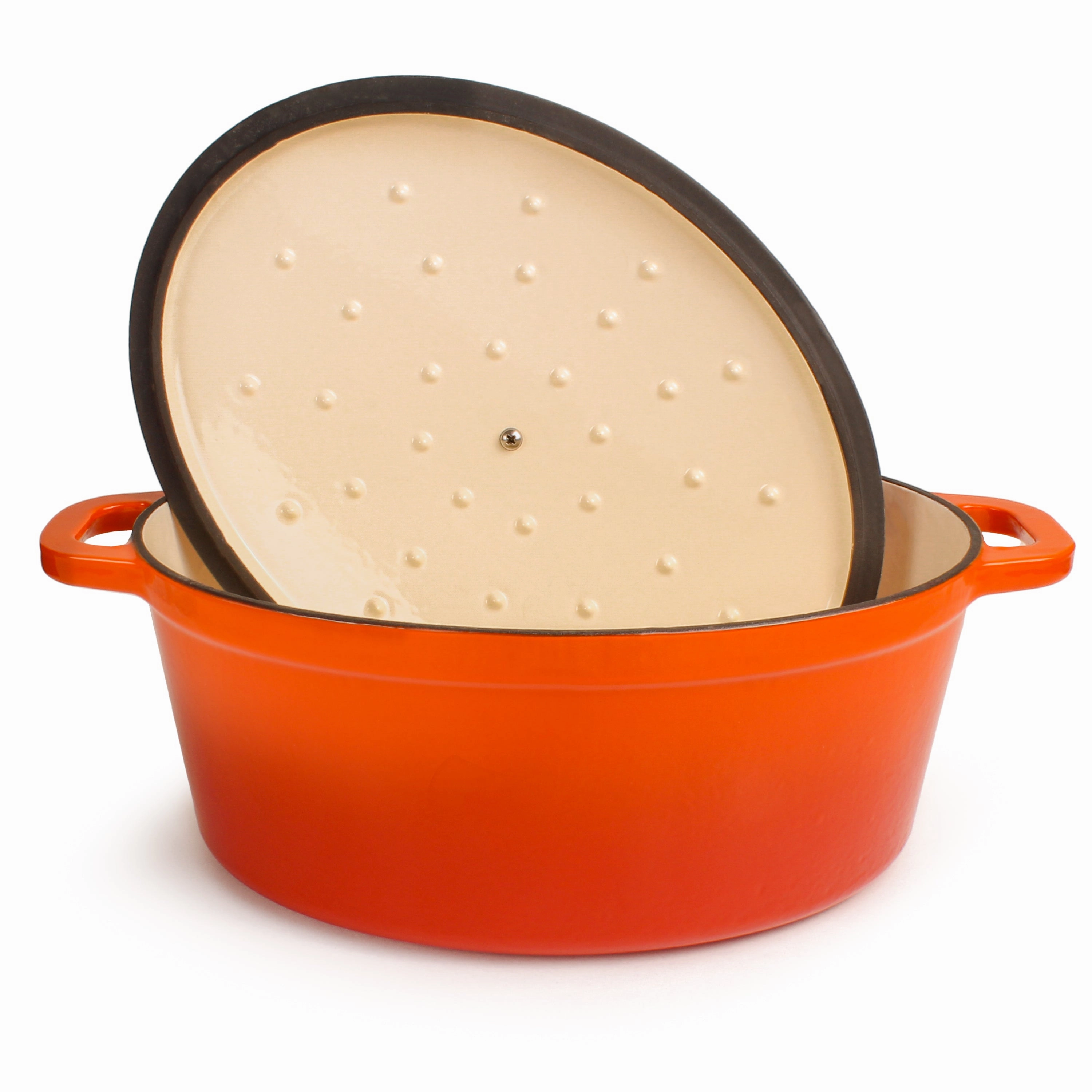 BergHOFF Neo Cast Iron 8qt. Oval Dutch Oven 13" with Lid, Orange