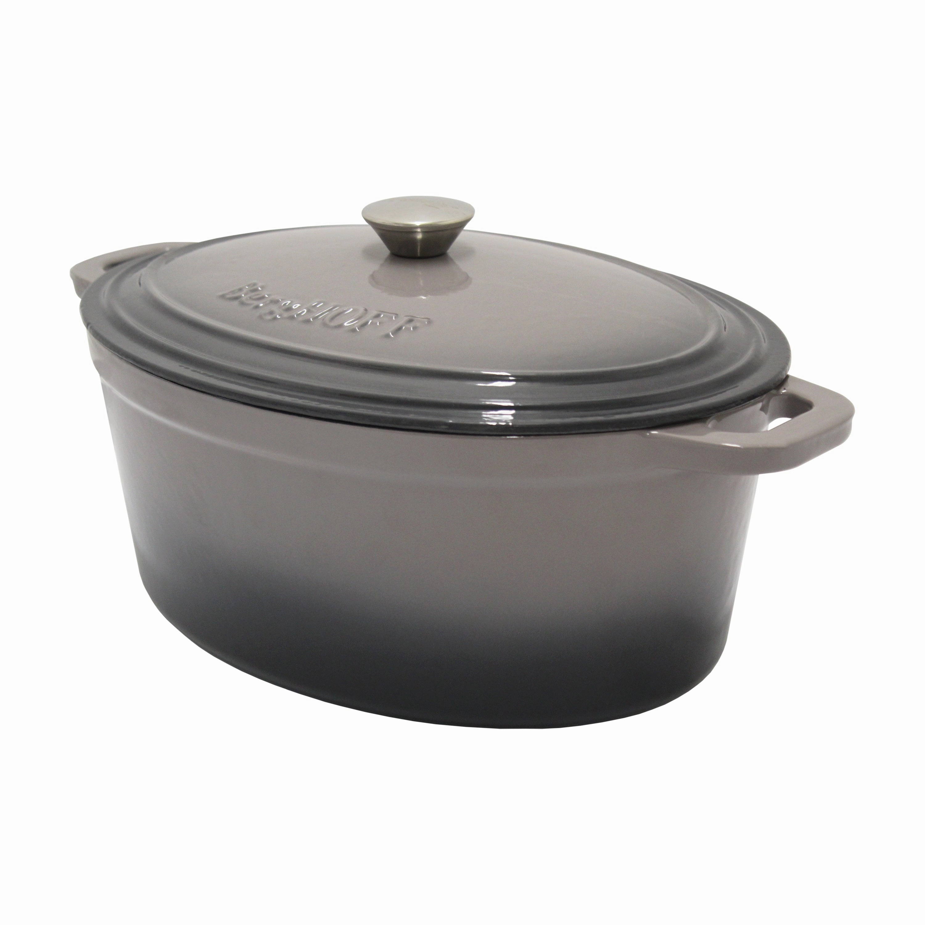 BergHOFF Neo Cast Iron 8qt. Oval Dutch Oven 13" with Lid, Oyster