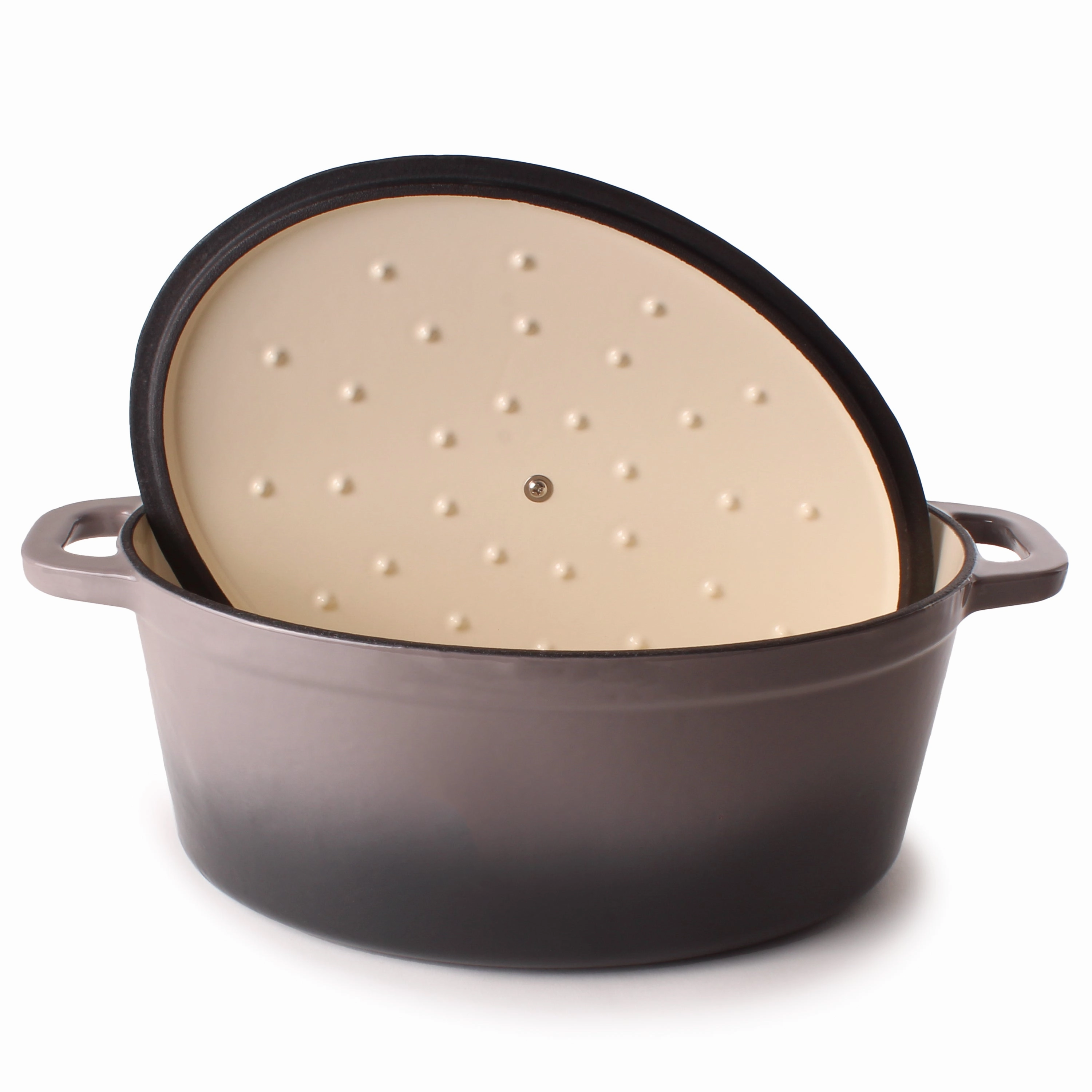 BergHOFF Neo Cast Iron 8qt. Oval Dutch Oven 13" with Lid, Oyster