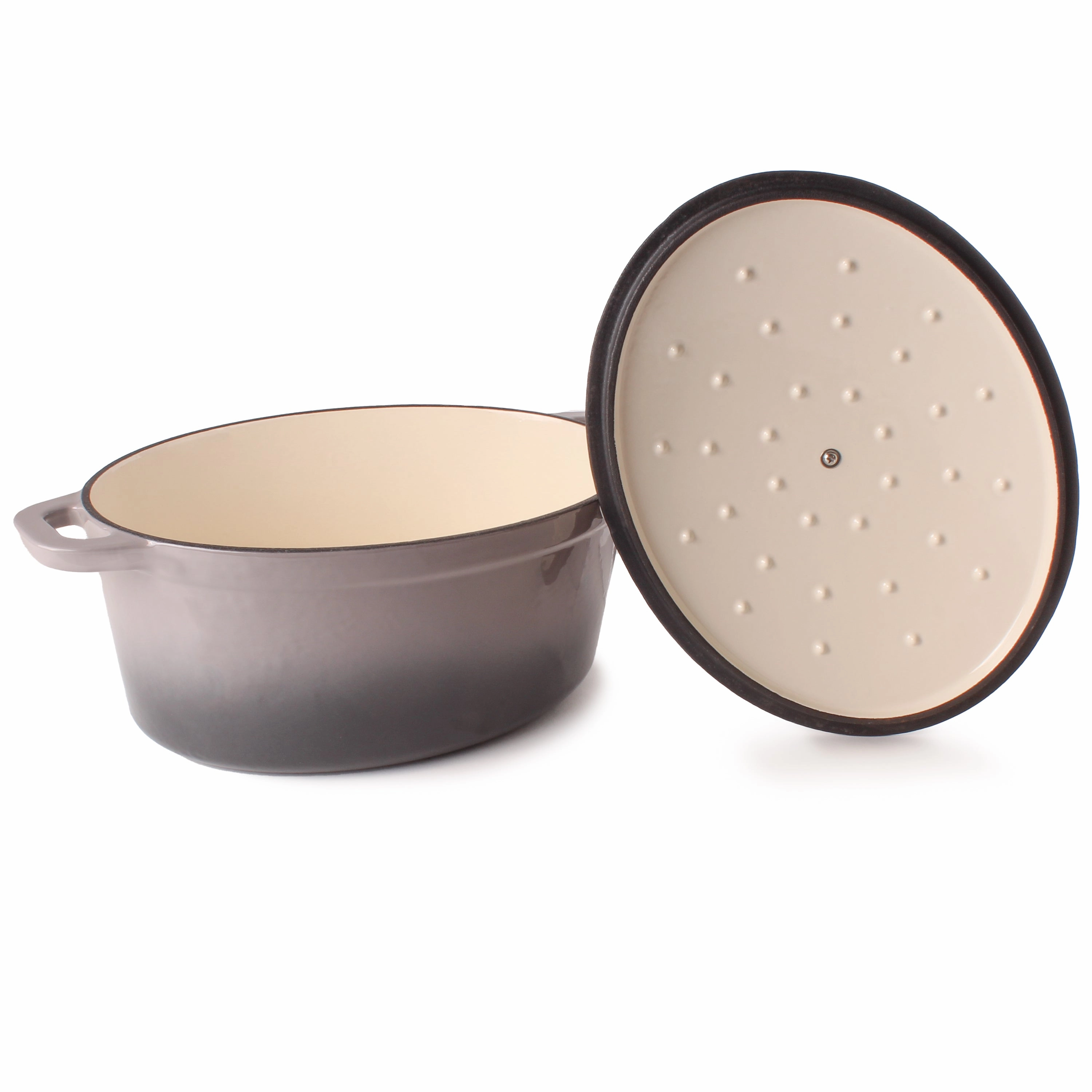 BergHOFF Neo Cast Iron 8qt. Oval Dutch Oven 13" with Lid, Oyster