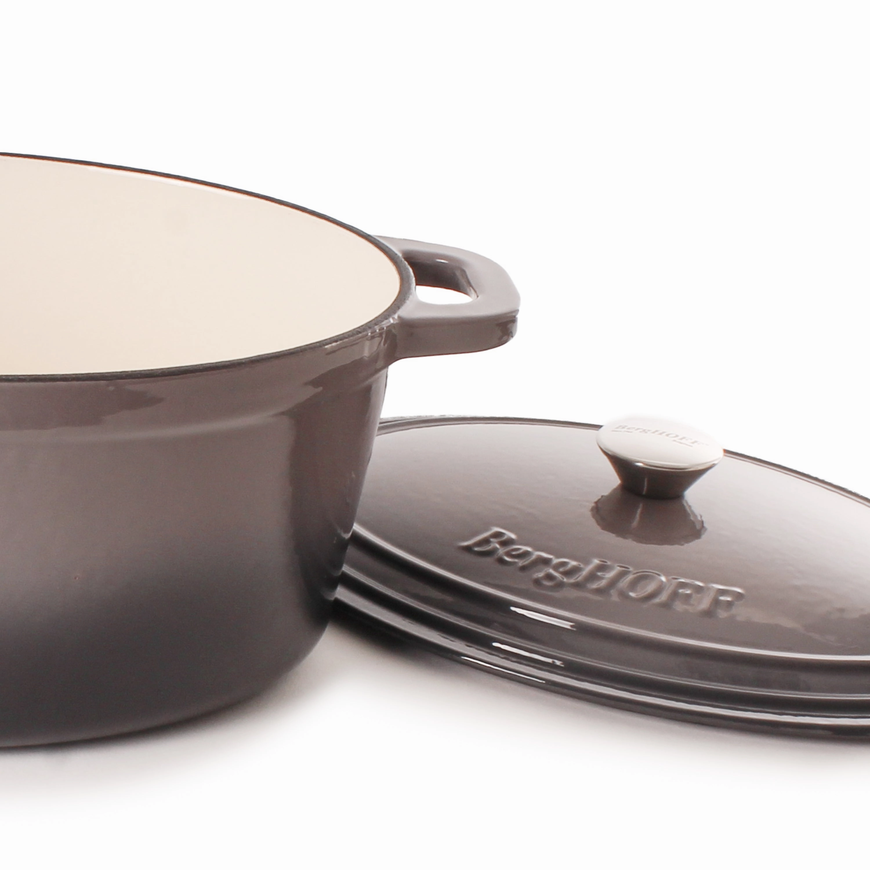 BergHOFF Neo Cast Iron 8qt. Oval Dutch Oven 13" with Lid, Oyster