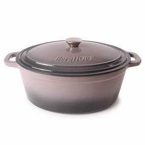 BergHOFF Neo Cast Iron 8qt. Oval Dutch Oven 13" with Lid, Oyster cookware set,cooking pots,kitchen cookware