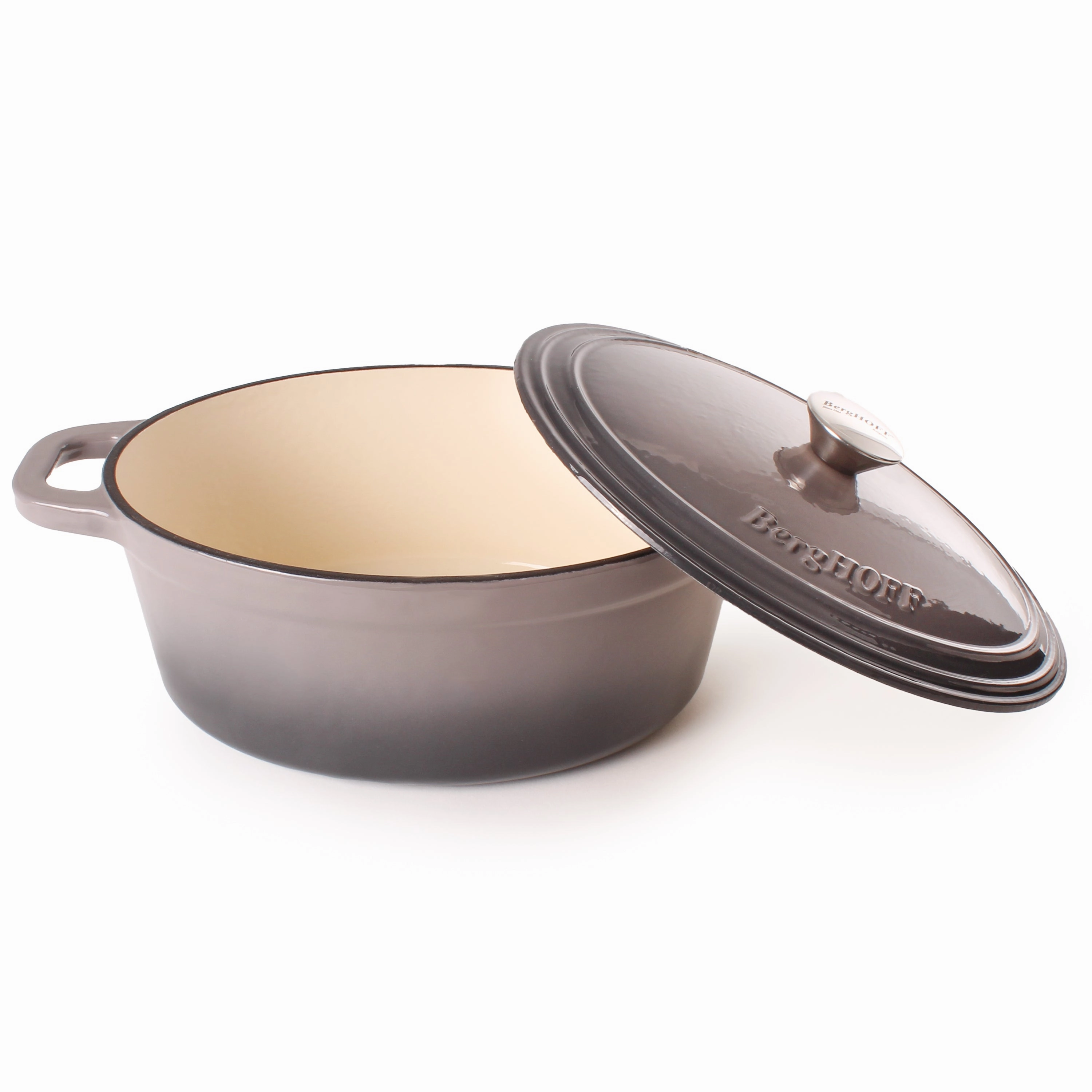 BergHOFF Neo Cast Iron 8qt. Oval Dutch Oven 13" with Lid, Oyster
