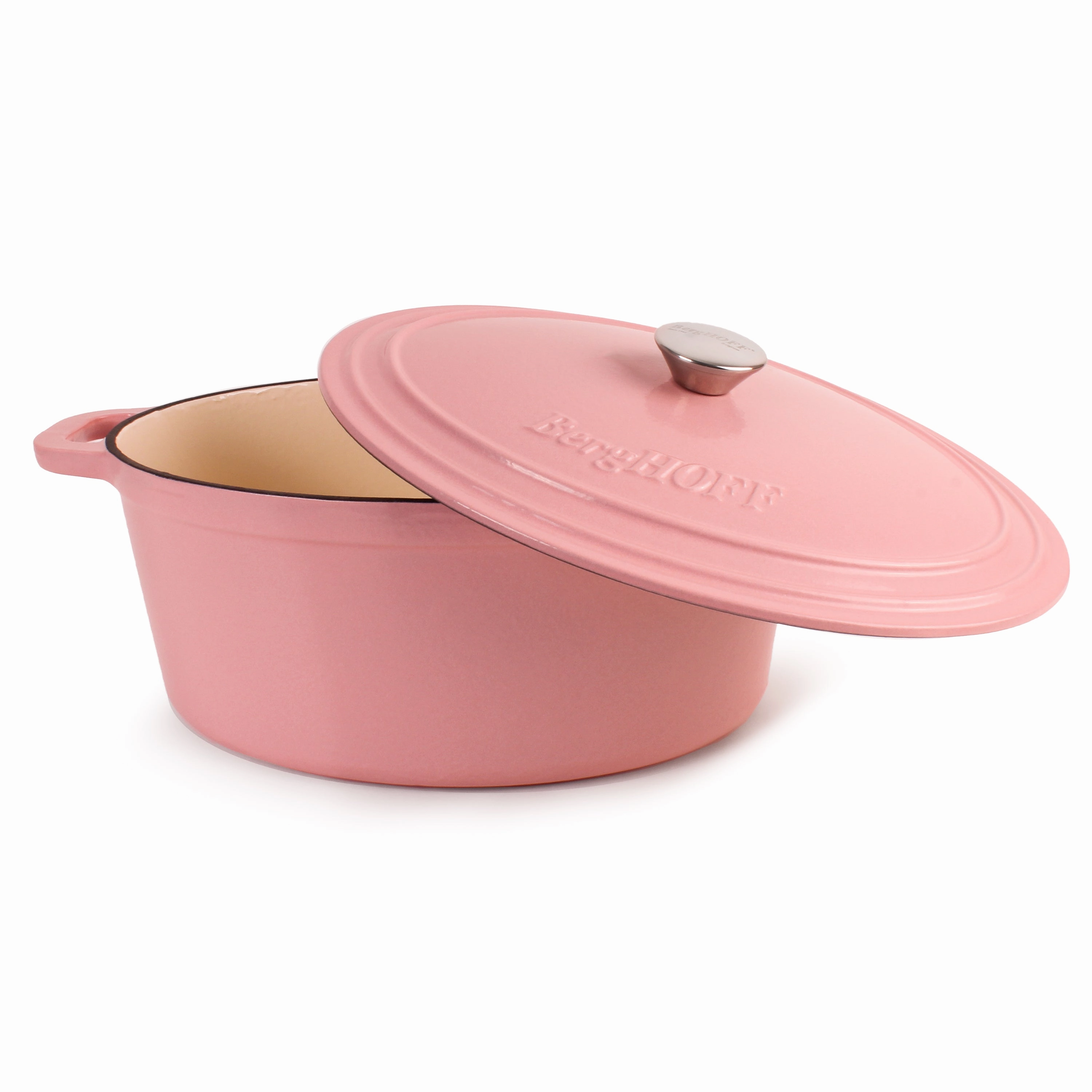 BergHOFF Neo Cast Iron 8qt. Oval Dutch Oven 13" with Lid, Pink
