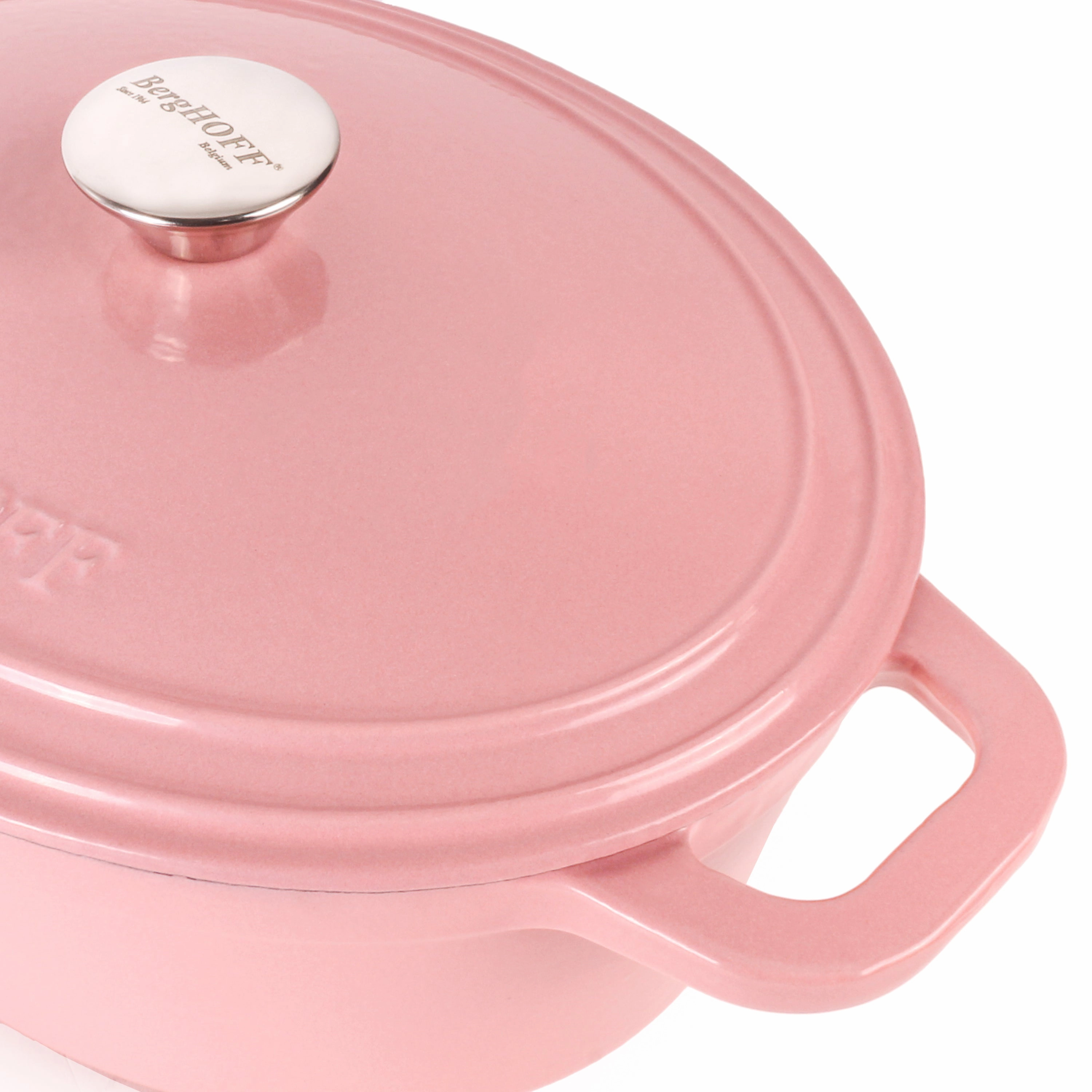 BergHOFF Neo Cast Iron 8qt. Oval Dutch Oven 13" with Lid, Pink