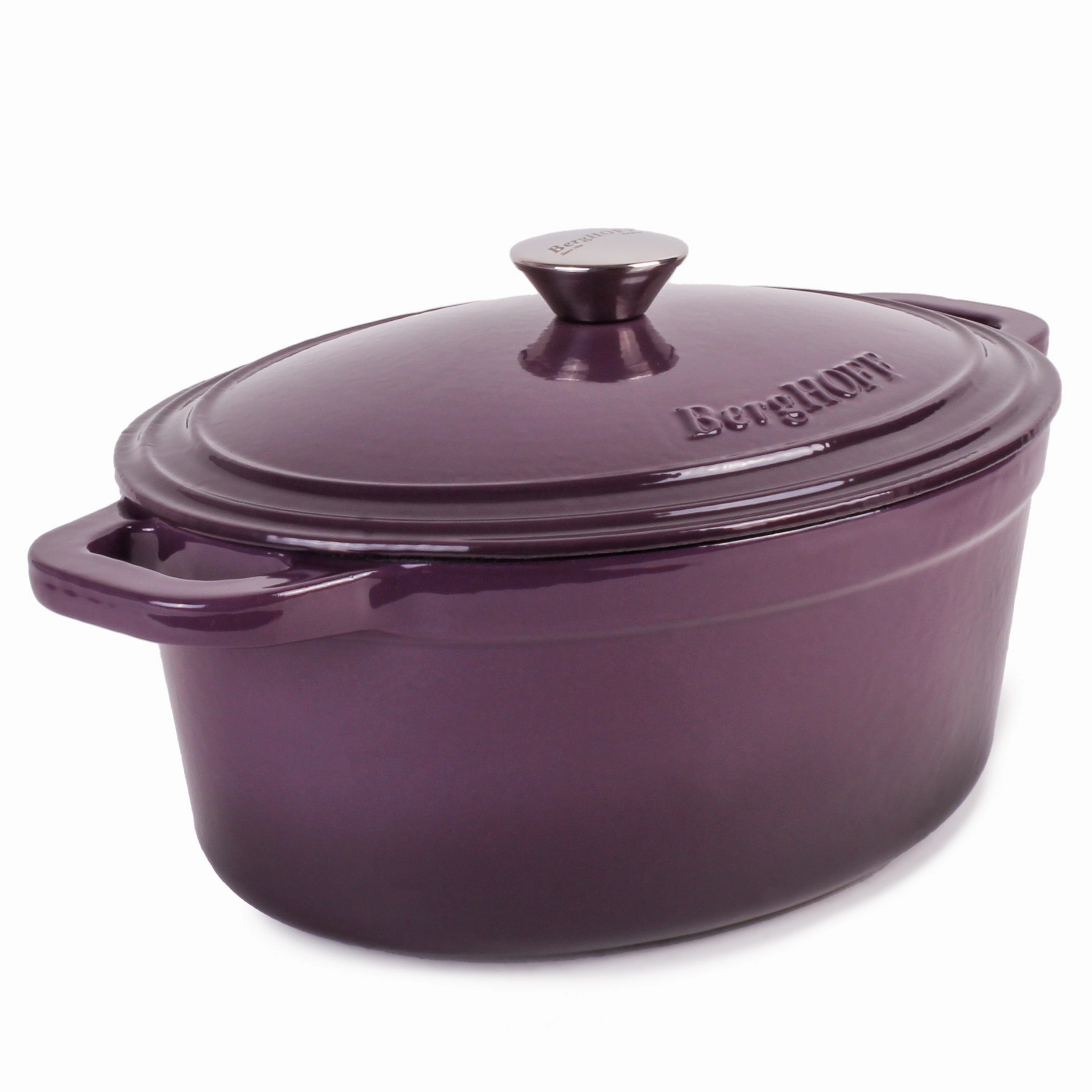 BergHOFF Neo Cast Iron 8qt. Oval Dutch Oven 13" with Lid, Purple