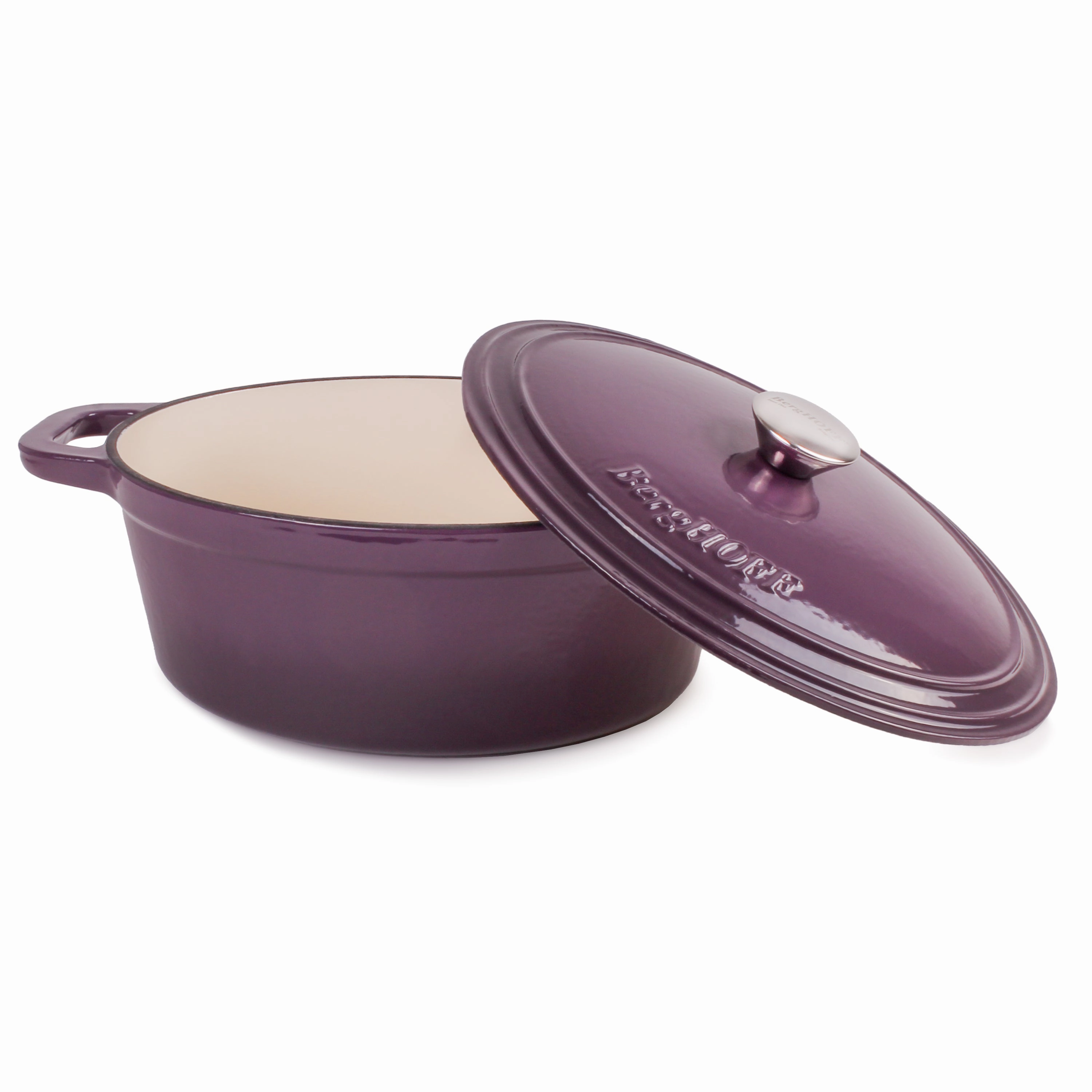 BergHOFF Neo Cast Iron 8qt. Oval Dutch Oven 13" with Lid, Purple