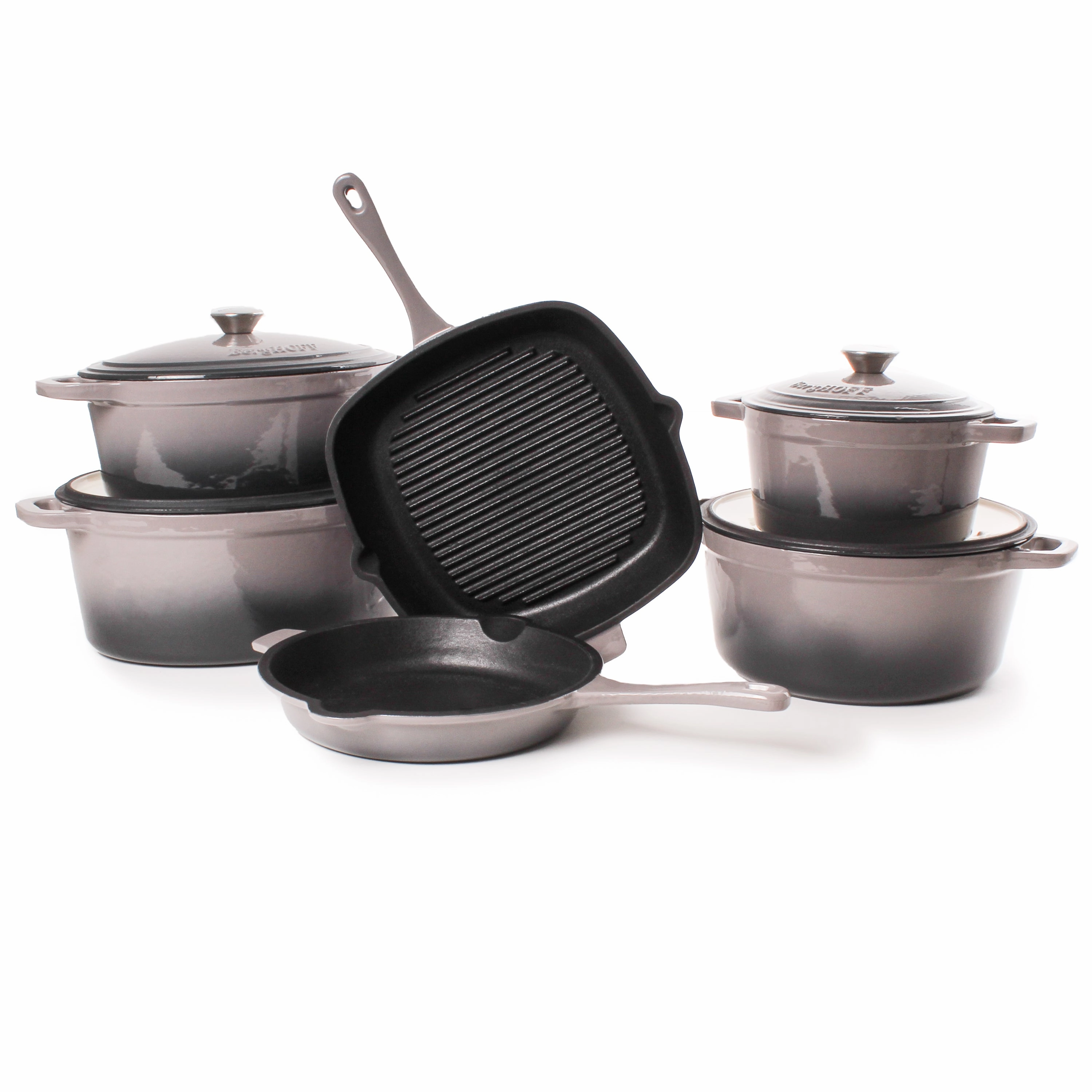 BergHOFF Neo Cast Iron Square Grill Pan 11", Oyster