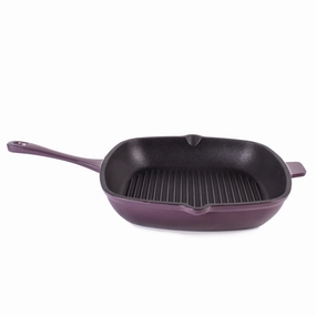 BergHOFF Neo Cast Iron Square Grill Pan 11", Purple cookware set,cooking pots,kitchen cookware