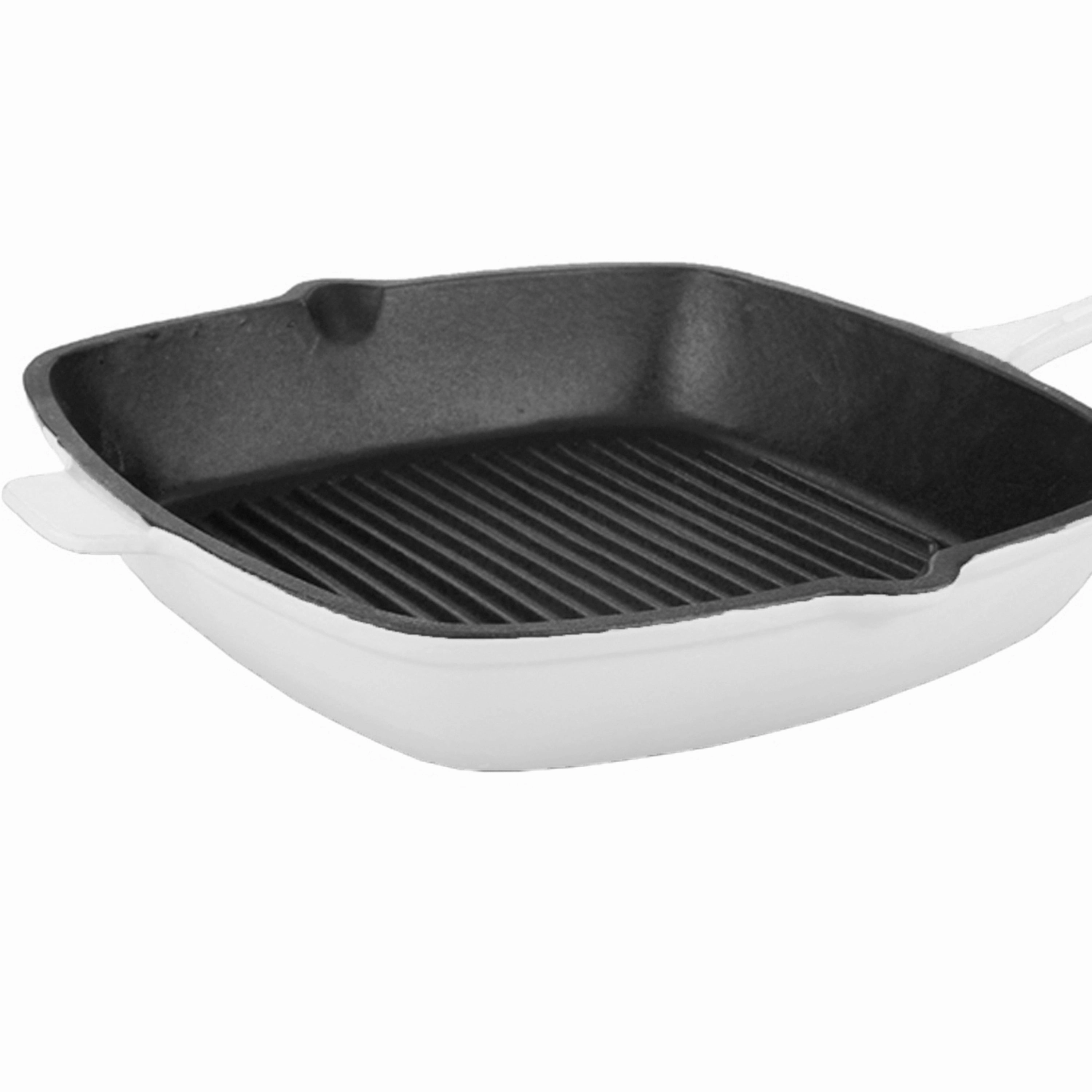 BergHOFF Neo Cast Iron Square Grill Pan 11", White