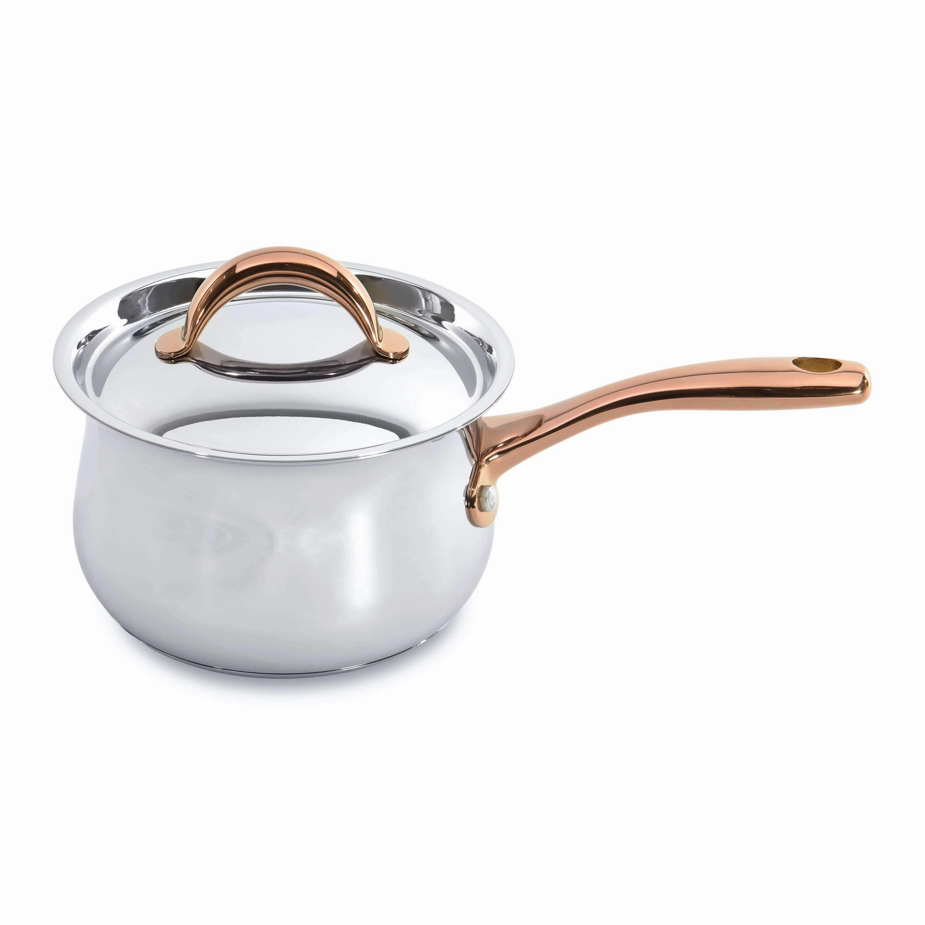 BergHOFF Ouro Gold 18/10 Stainless Steel 6.25" Saucepan with SS Lid, 2.5qt. cookware set,cooking pots,kitchen cookware