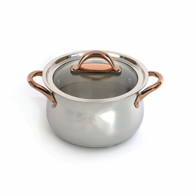 BergHOFF Ouro Gold 18/10 Stainless Steel 8" Stockpot with Glass Lid, 5qt. cookware set,cooking pots,kitchen cookware