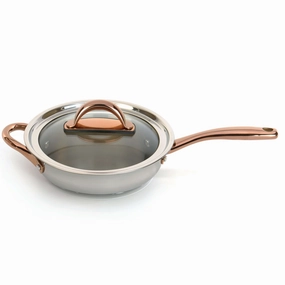 BergHOFF Ouro Gold 18/10 Stainless Steel 9.5" Deep Skillet with Glass Lid 3.1qt. cookware set,cooking pots,kitchen cookware