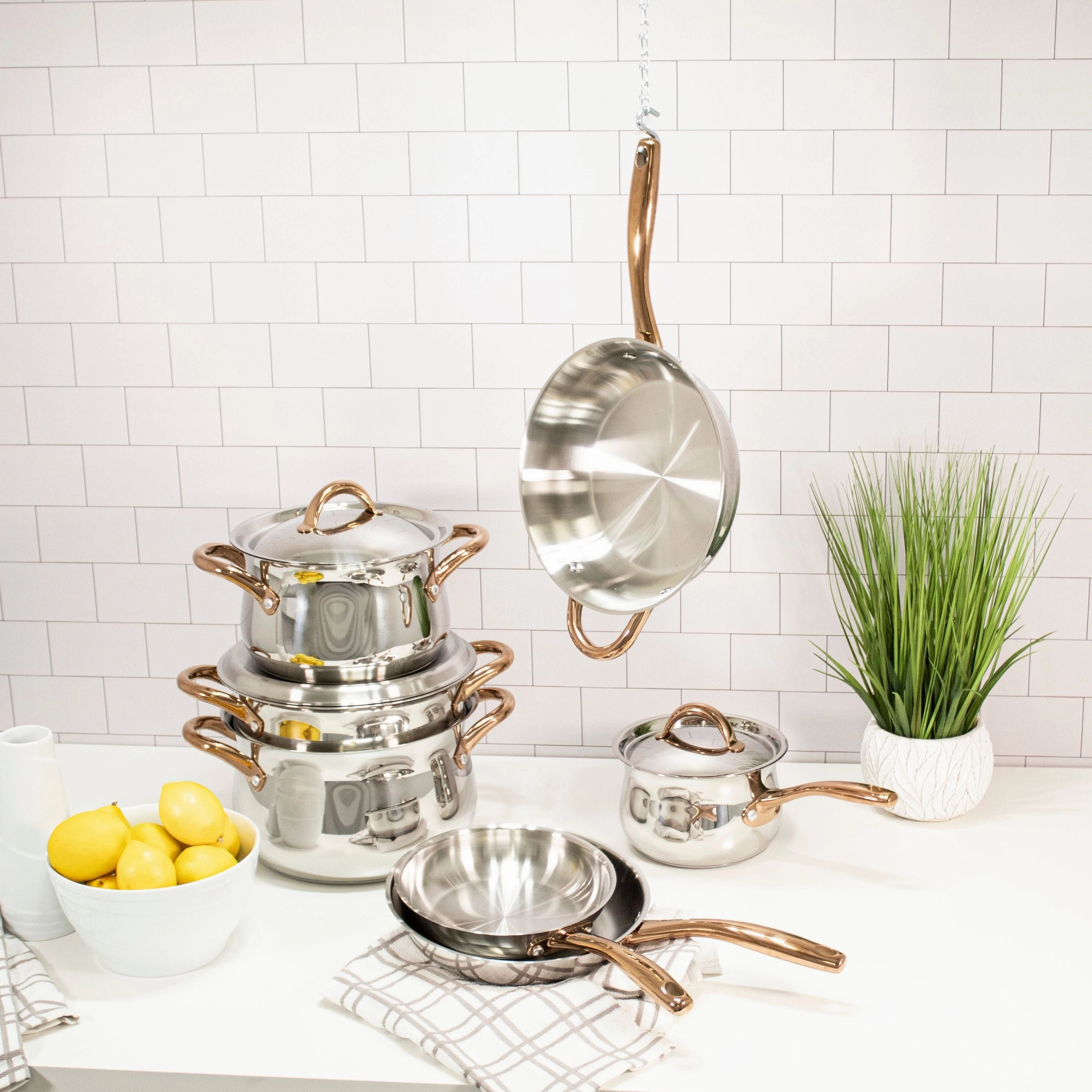 BergHOFF Ouro Gold 2pc 18/10 Stainless Steel Fry Pan Set