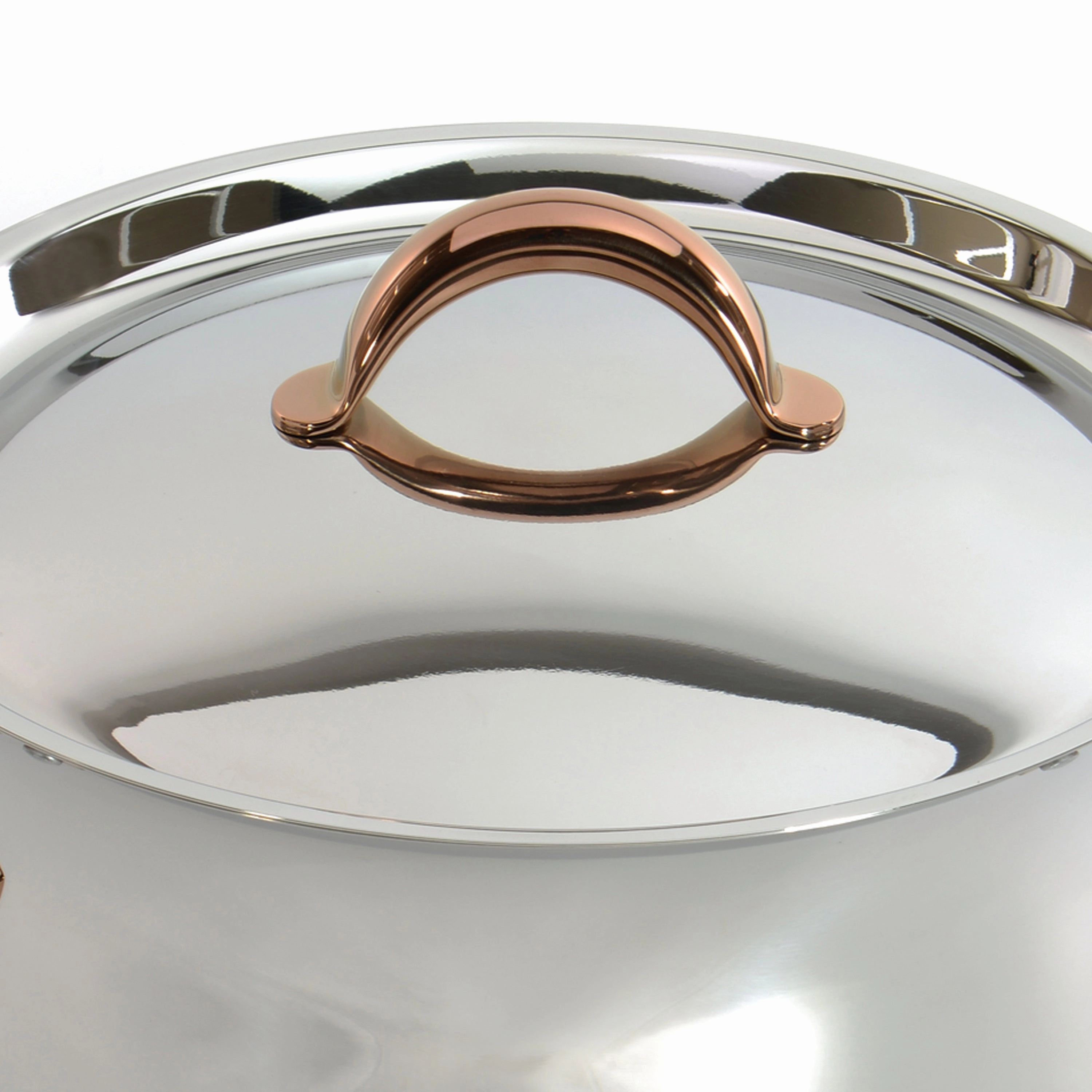 BergHOFF Ouro Gold 3pc 18/10 SS Steamer Set, SS Lids, Rose Gold Handles