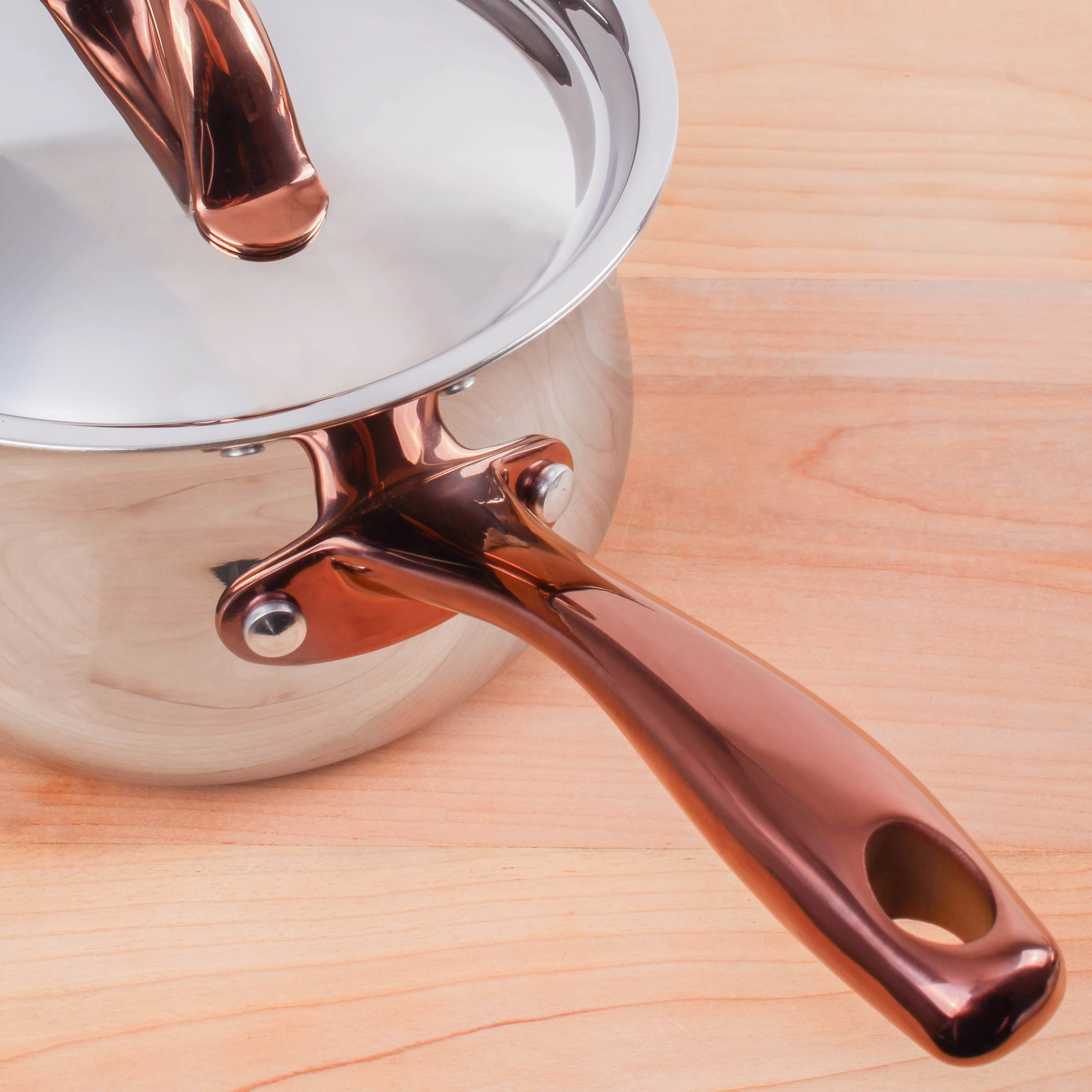 BergHOFF Ouro Gold 5pc 18/10 Stainless Steel Starter Set, Rose Gold Handles