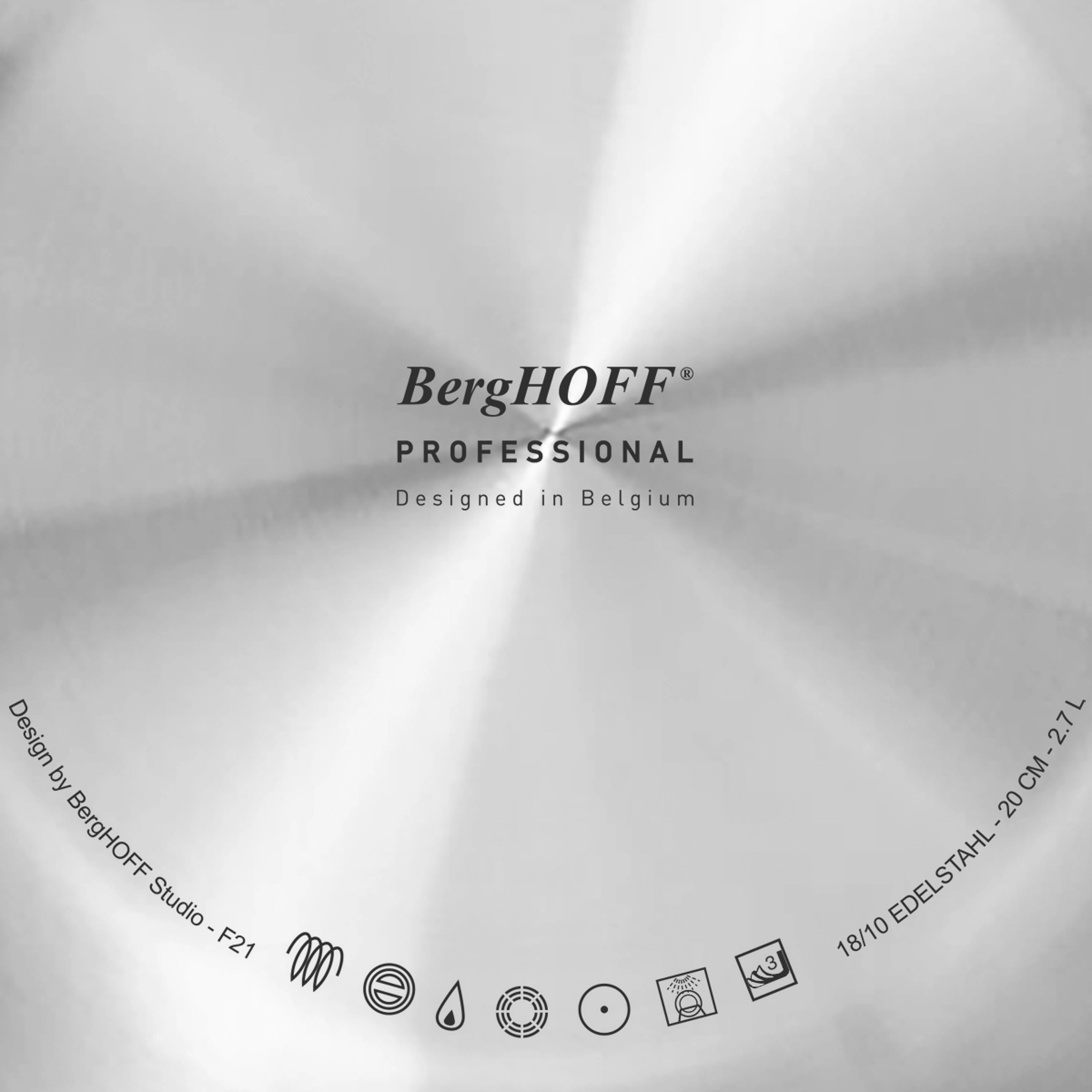 BergHOFF Professional Tri-Ply 18/10 Stainless Steel 11" Saut Pan with SS Lid, 4.6qt.