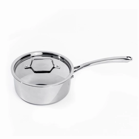BergHOFF Professional Tri-Ply 18/10 Stainless Steel 6.25" Saucepan with SS Lid, 2qt cookware set,cooking pots,kitchen cookware