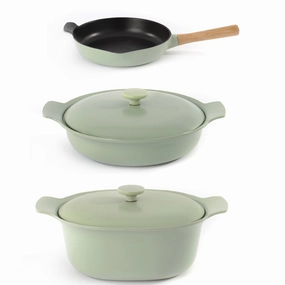 BergHOFF Ron Cast Iron 5Pc Starter Set, Green cookware set,cooking pots,kitchen cookware
