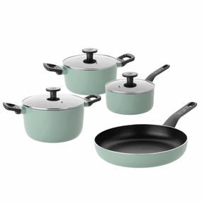 BergHOFF Sage Non-stick Aluminum 7Pc Cookware Set with Glass Lid cookware set,cooking pots,kitchen cookware