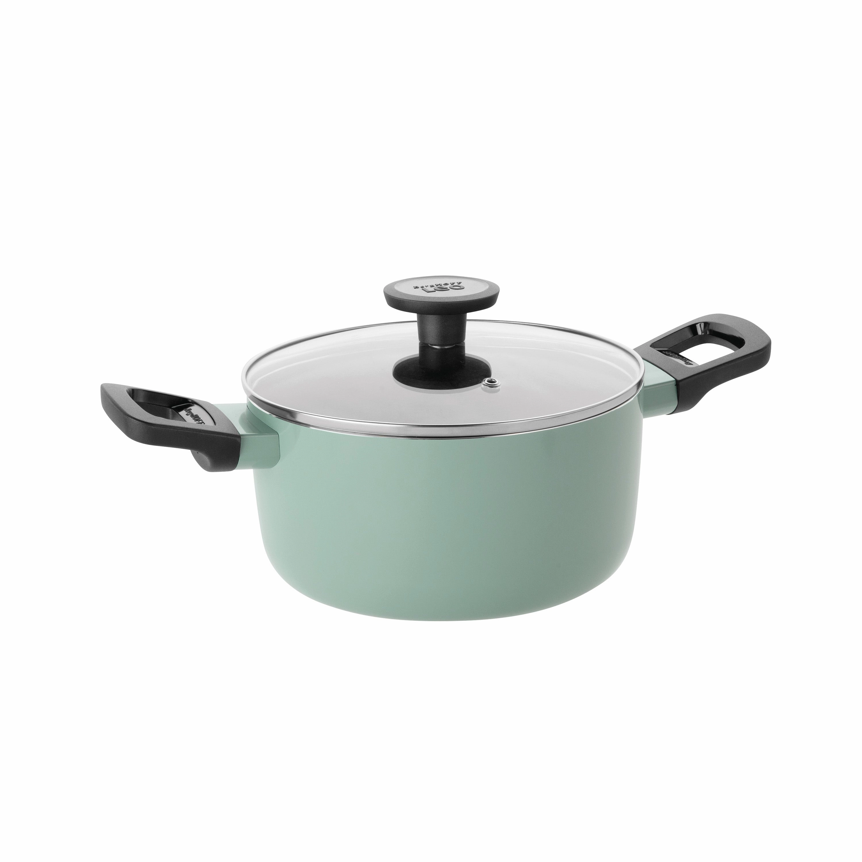 BergHOFF Sage Non-stick Aluminum Stockpot 8", 3qt. With Glass Lid cookware set,cooking pots,kitchen cookware