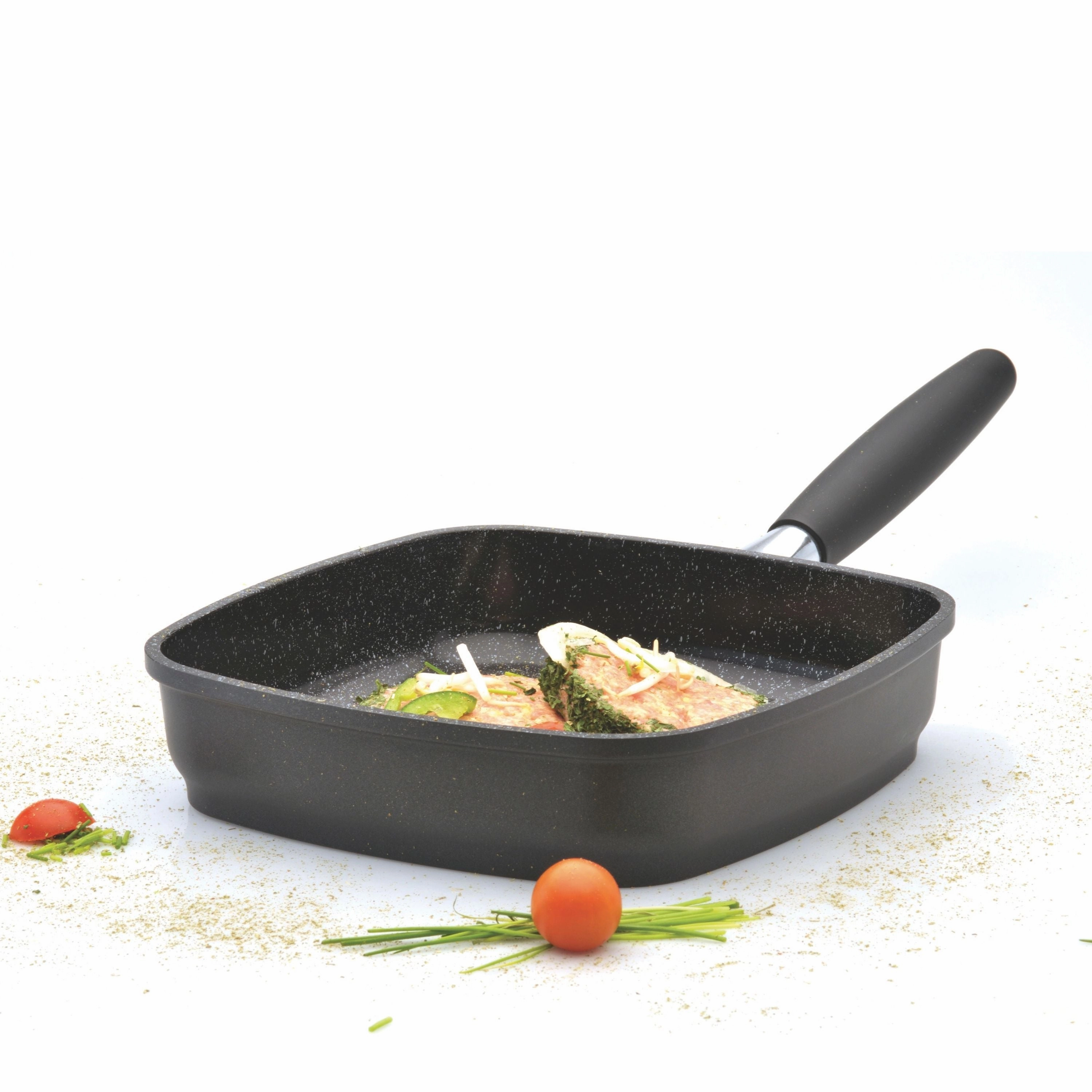 BergHOFF Scala Non-stick 12.5" Square Grill Pan, Removable Handle