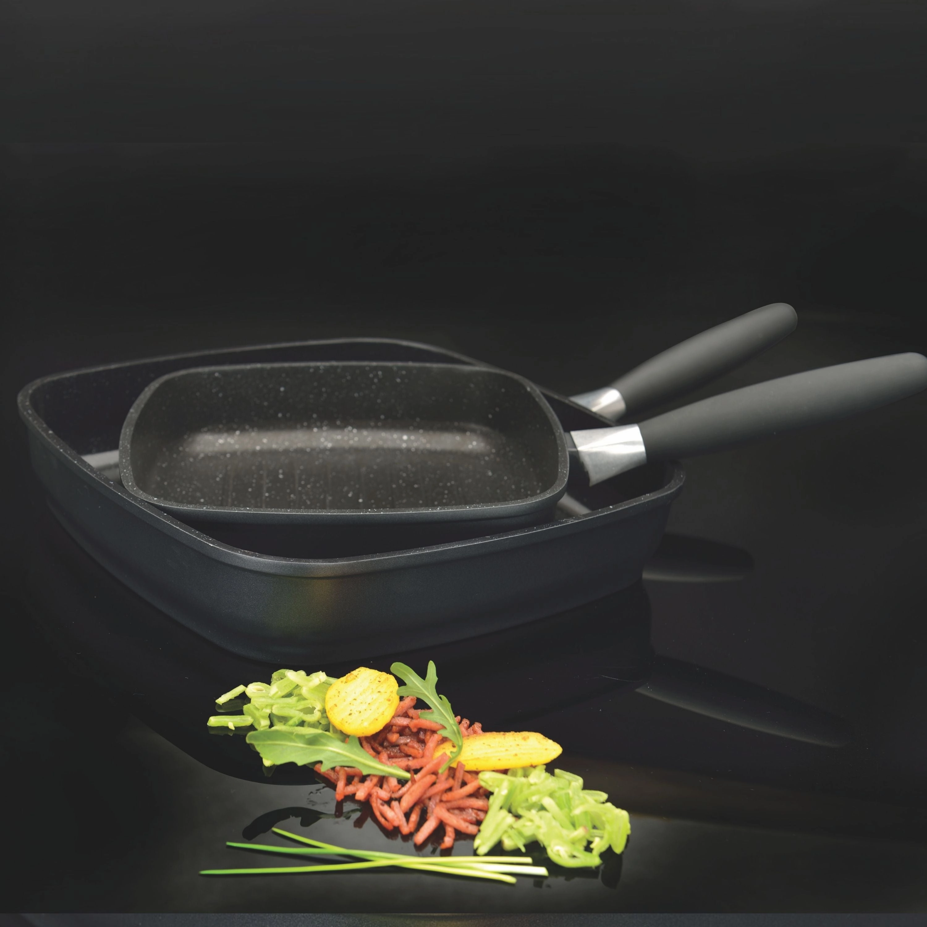 BergHOFF Scala Non-stick 12.5" Square Grill Pan, Removable Handle