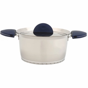 BergHOFF Stacca 10" 18/10 Stainless Steel Covered Stock Pot, Blue cookware set,cooking pots,kitchen cookware