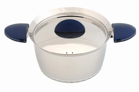 BergHOFF Stacca 6.25" Stainless Steel Covered Casserole, Blue cookware set,cooking pots,kitchen cookware
