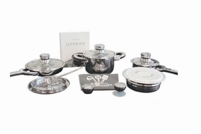 BergHOFF TFK 15Pc Gourmet 18/10 Stainless Steel Cookware Set cookware set,cooking pots,kitchen cookware