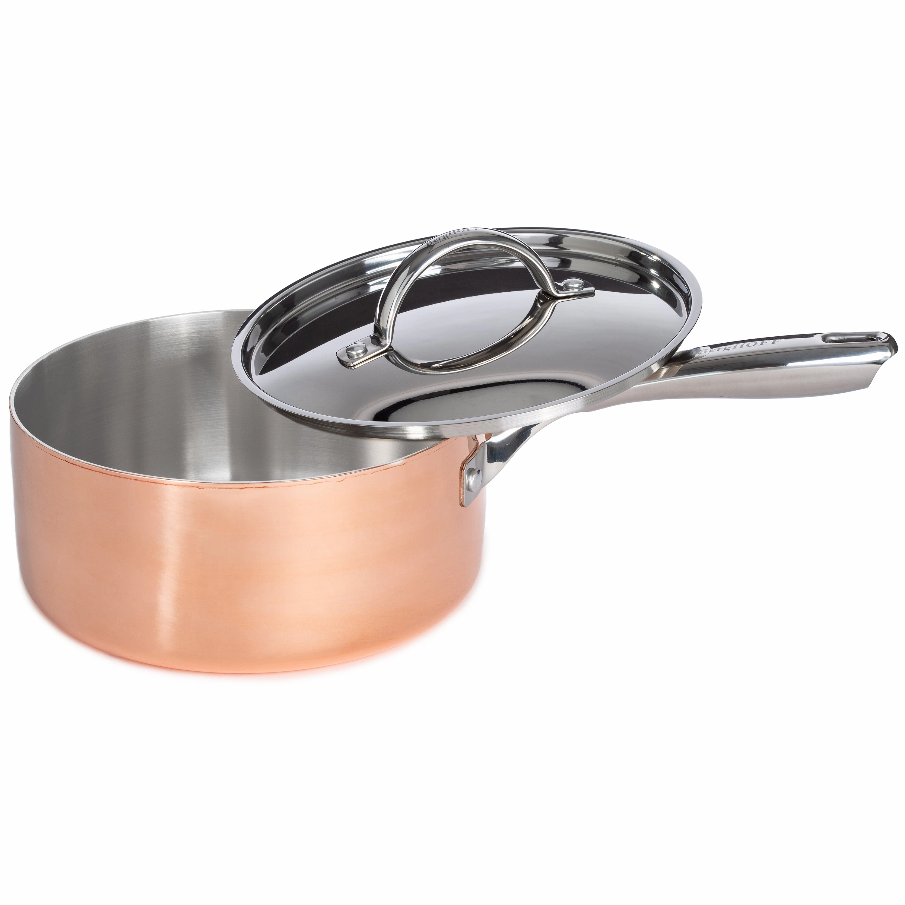 BergHOFF Vintage 10pc Tri-Ply Copper Cookware Set with Lids, Polished