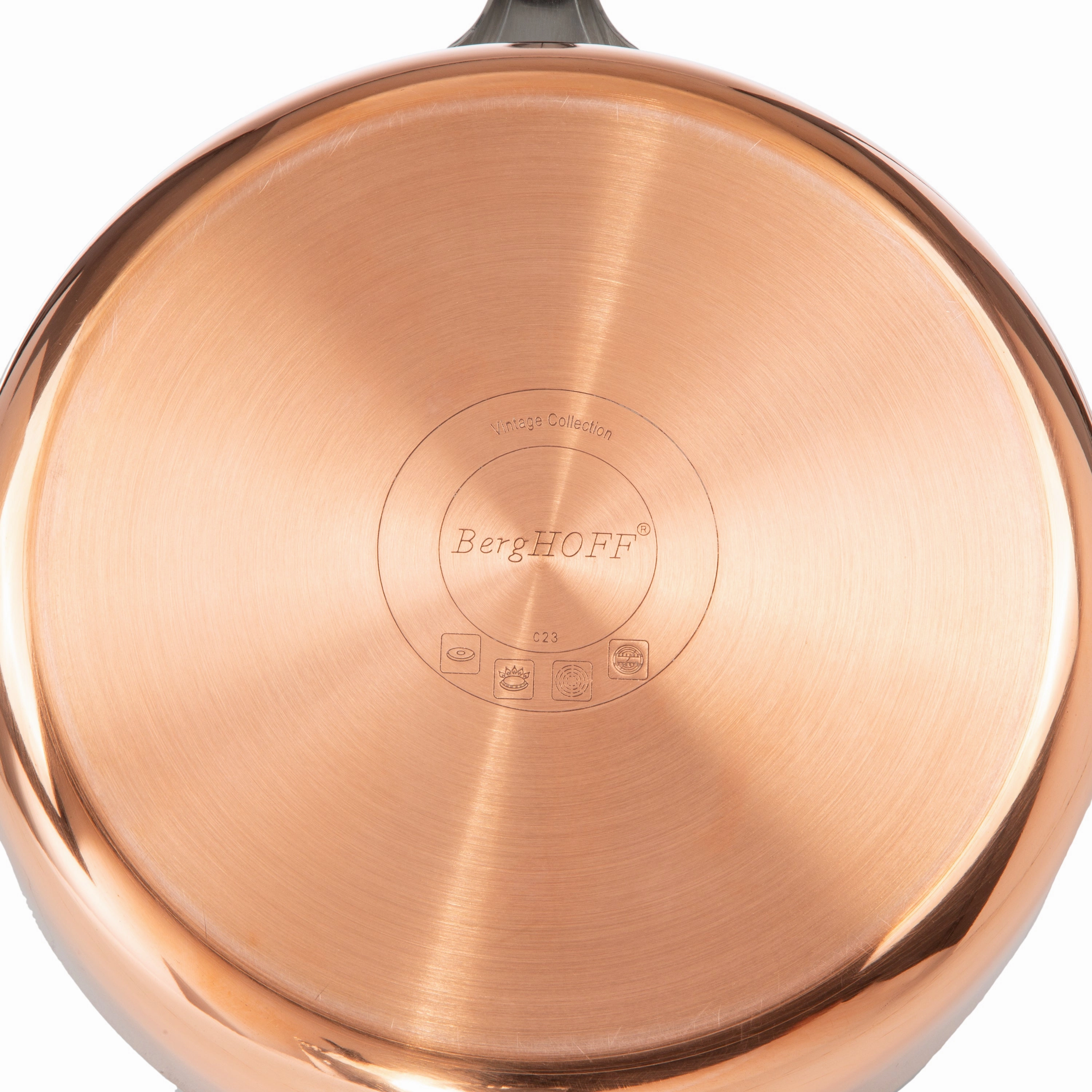 BergHOFF Vintage 10pc Tri-Ply Copper Cookware Set with Lids, Polished