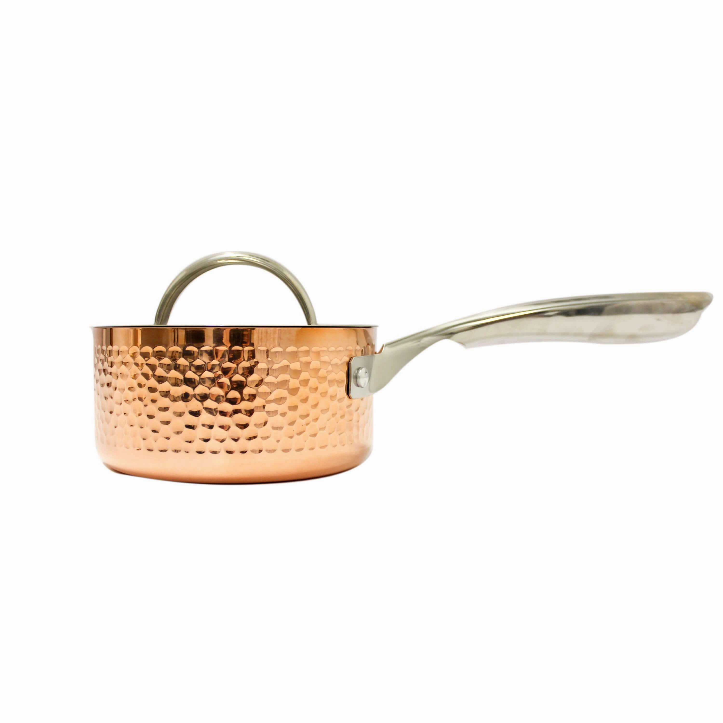 BergHOFF Vintage 15pc Tri-Ply Copper Cookware Set with Lids, Hammered