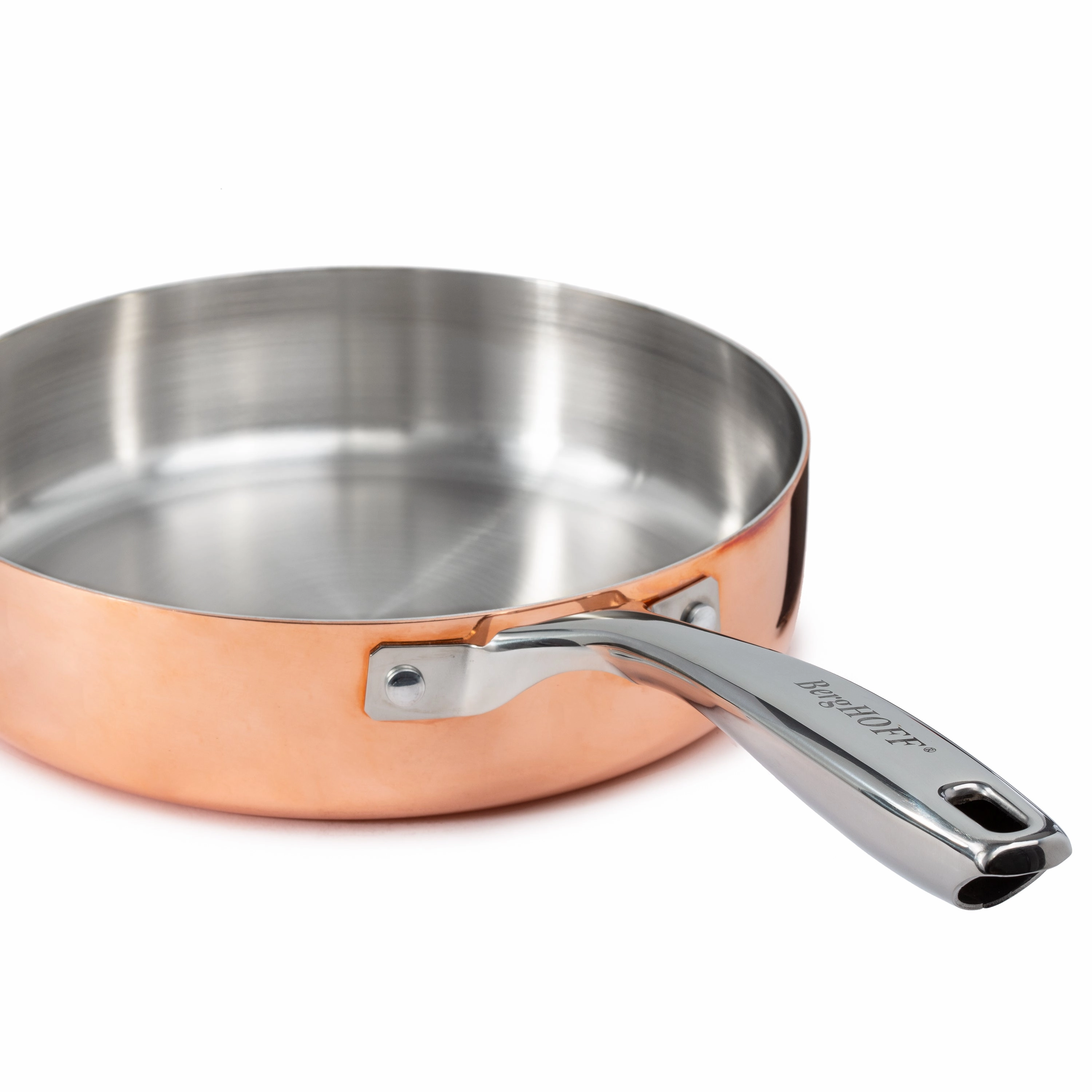 BergHOFF Vintage 4pc Tri-Ply Copper Cookware Set with Lids, Polished