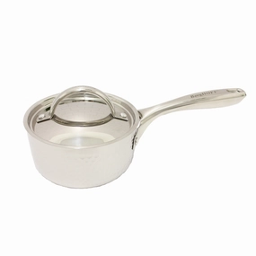 BergHOFF Vintage Tri-Ply 18/10 Stainless Steel 5.5" Saucepan 1qt. with Lid, Hammered cookware set,cooking pots,kitchen cookware