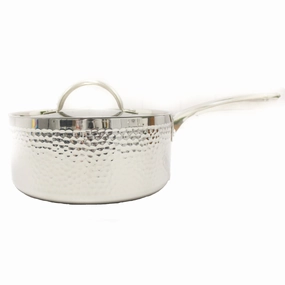 BergHOFF Vintage Tri-Ply 18/10 Stainless Steel 8" Saucepan 3qt. with Lid, Hammered cookware set,cooking pots,kitchen cookware