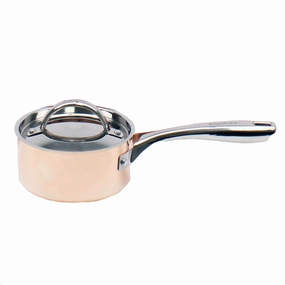 BergHOFF Vintage Tri-Ply Copper 5.5" Saucepan 1qt. with Lid, Polished cookware set,cooking pots,kitchen cookware