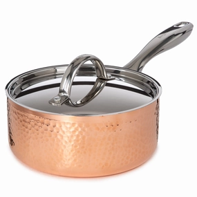 BergHOFF Vintage Tri-Ply Copper 7" Saucepan 2qt. with Lid, Hammered cookware set,cooking pots,kitchen cookware