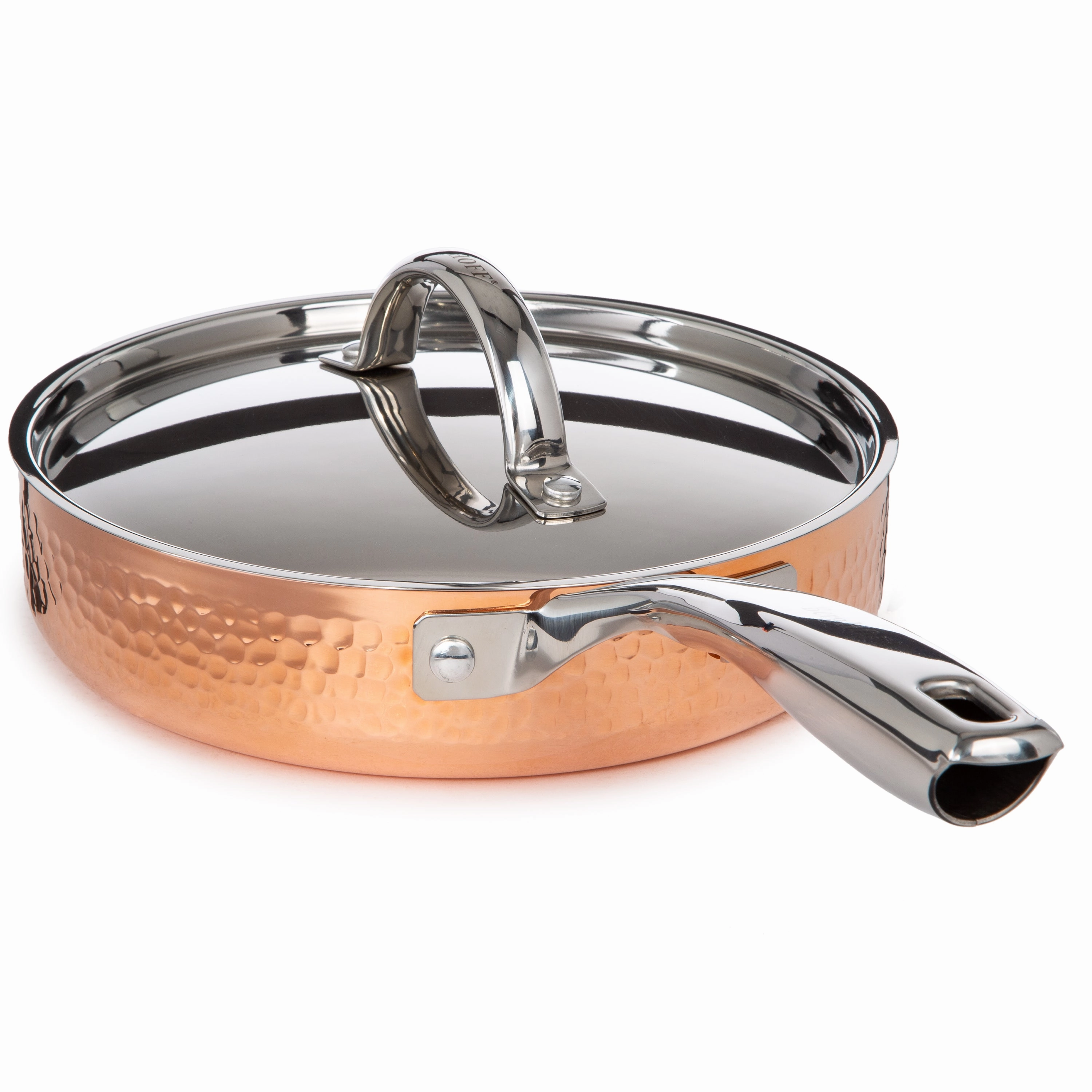 BergHOFF Vintage Tri-Ply Copper 8" Deep Skillet, Hammered