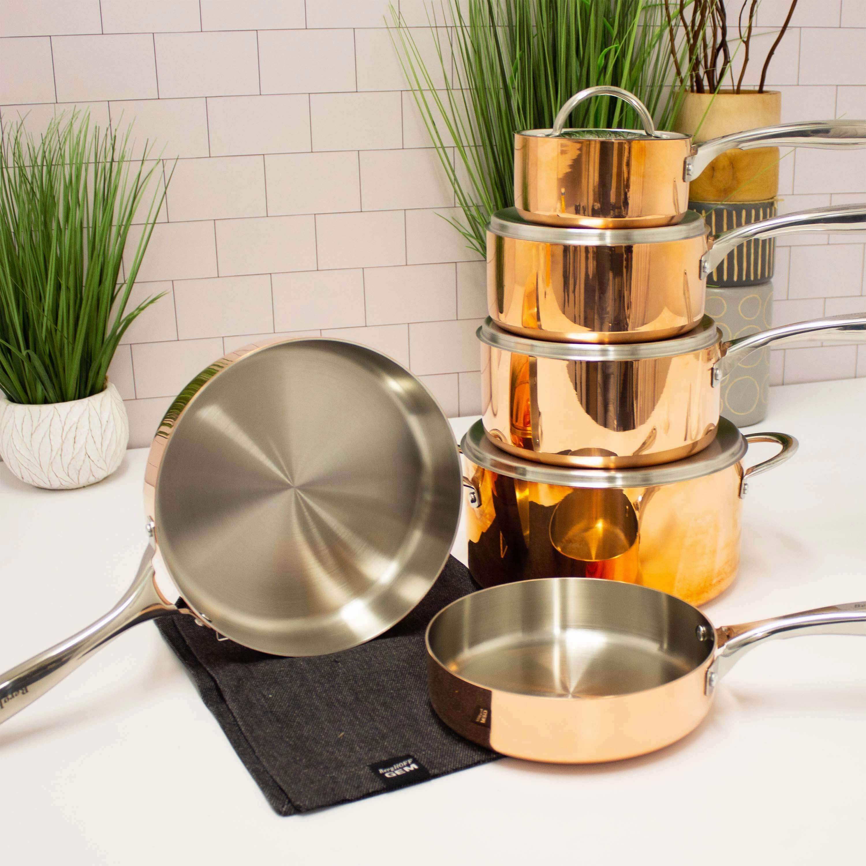 BergHOFF Vintage Tri-Ply Copper 8" Deep Skillet, Polished